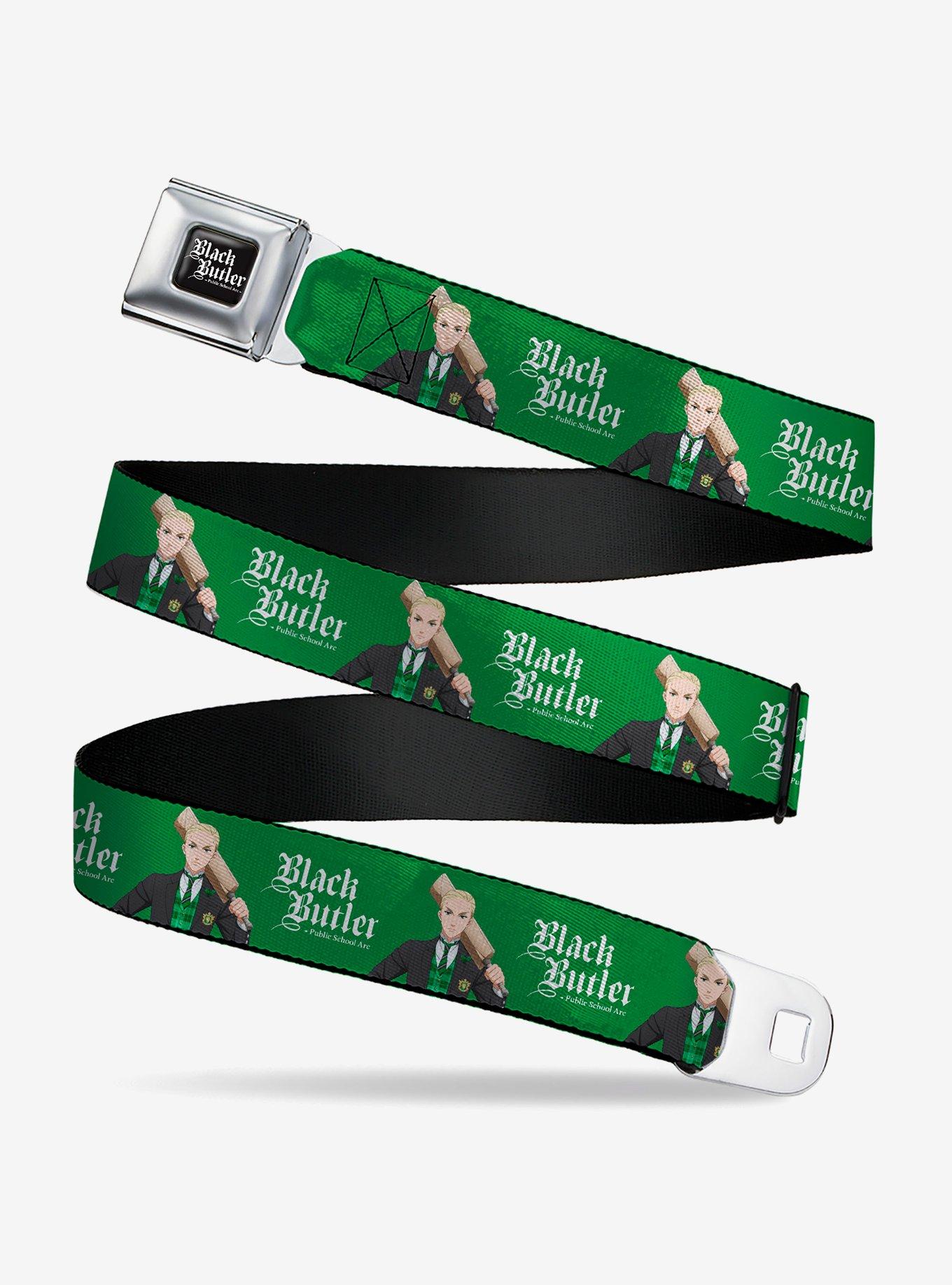 Black Butler Herman Greenhill Pose and Title Seatbelt Buckle Belt, , hi-res