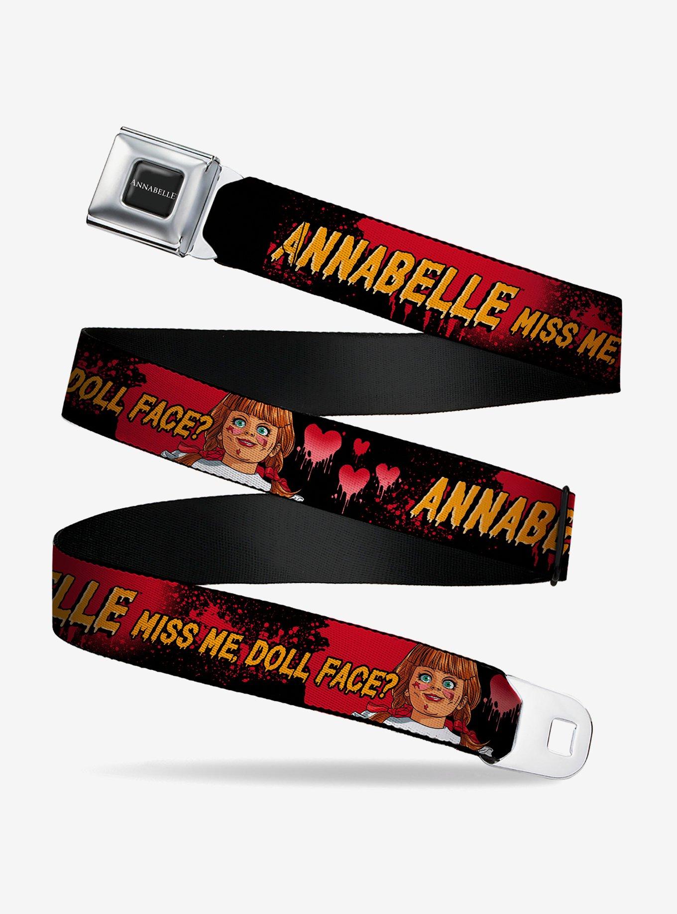 Annabelle Miss Me Doll Face Pose Seatbelt Buckle Belt, , hi-res