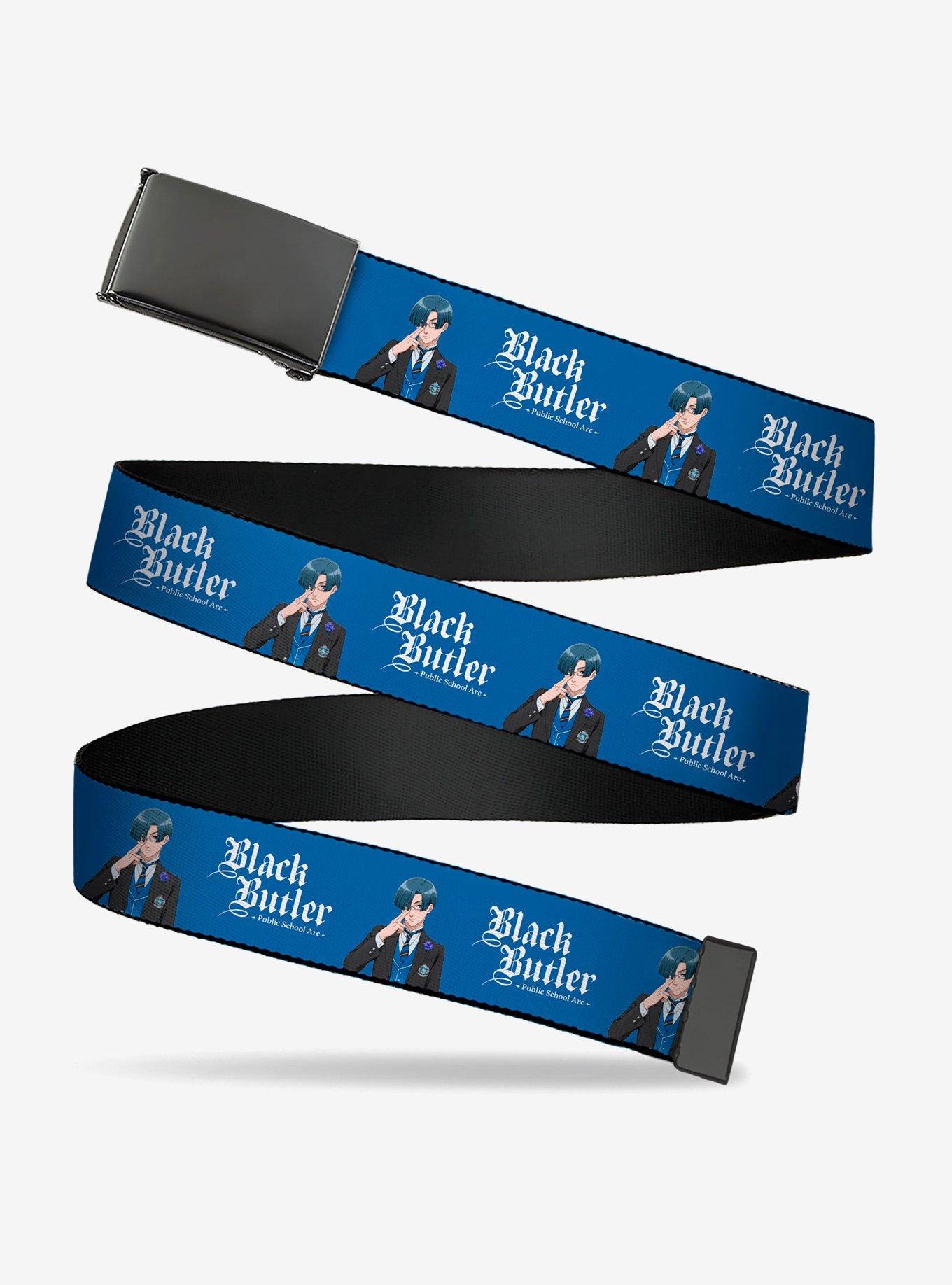 Black Butler Lawrence Bluewer Pose and Title Clamp Buckle Belt, , hi-res