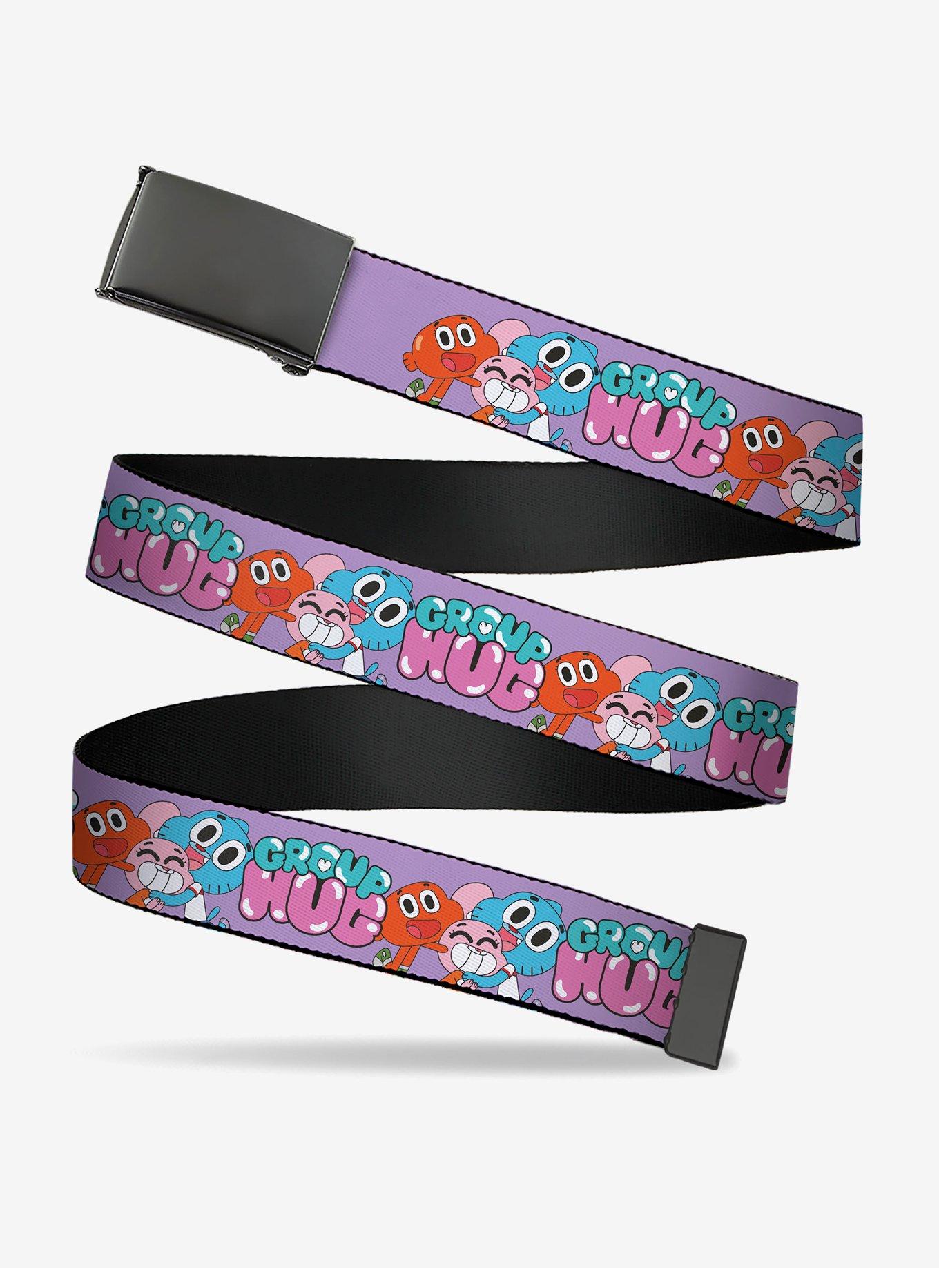 The Amazing World of Gumball Group Hug Characters Pose Clamp Buckle Belt, , hi-res