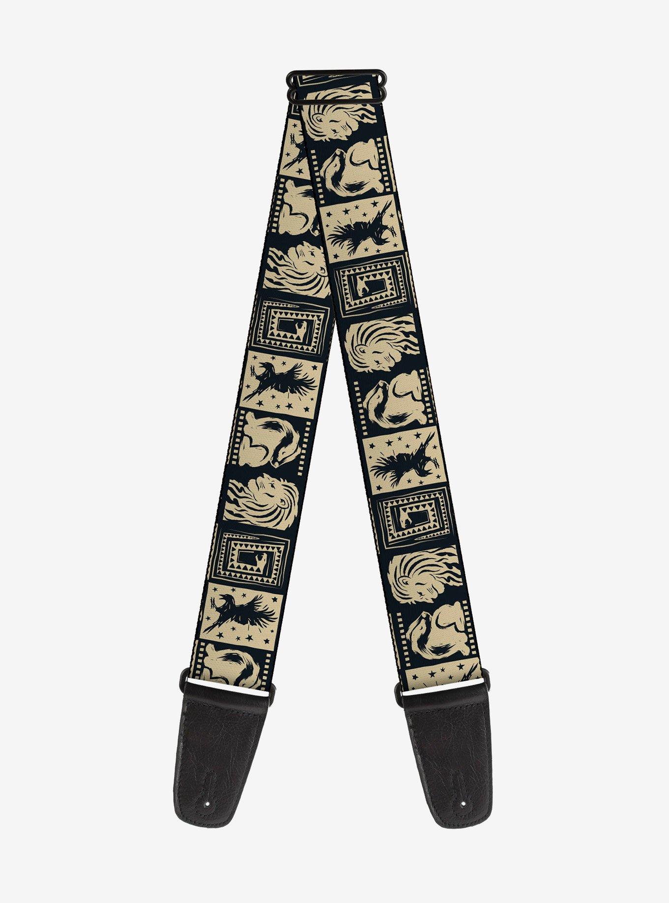 Harry Potter Hogwarts House Patch Blocks Guitar Strap, , hi-res