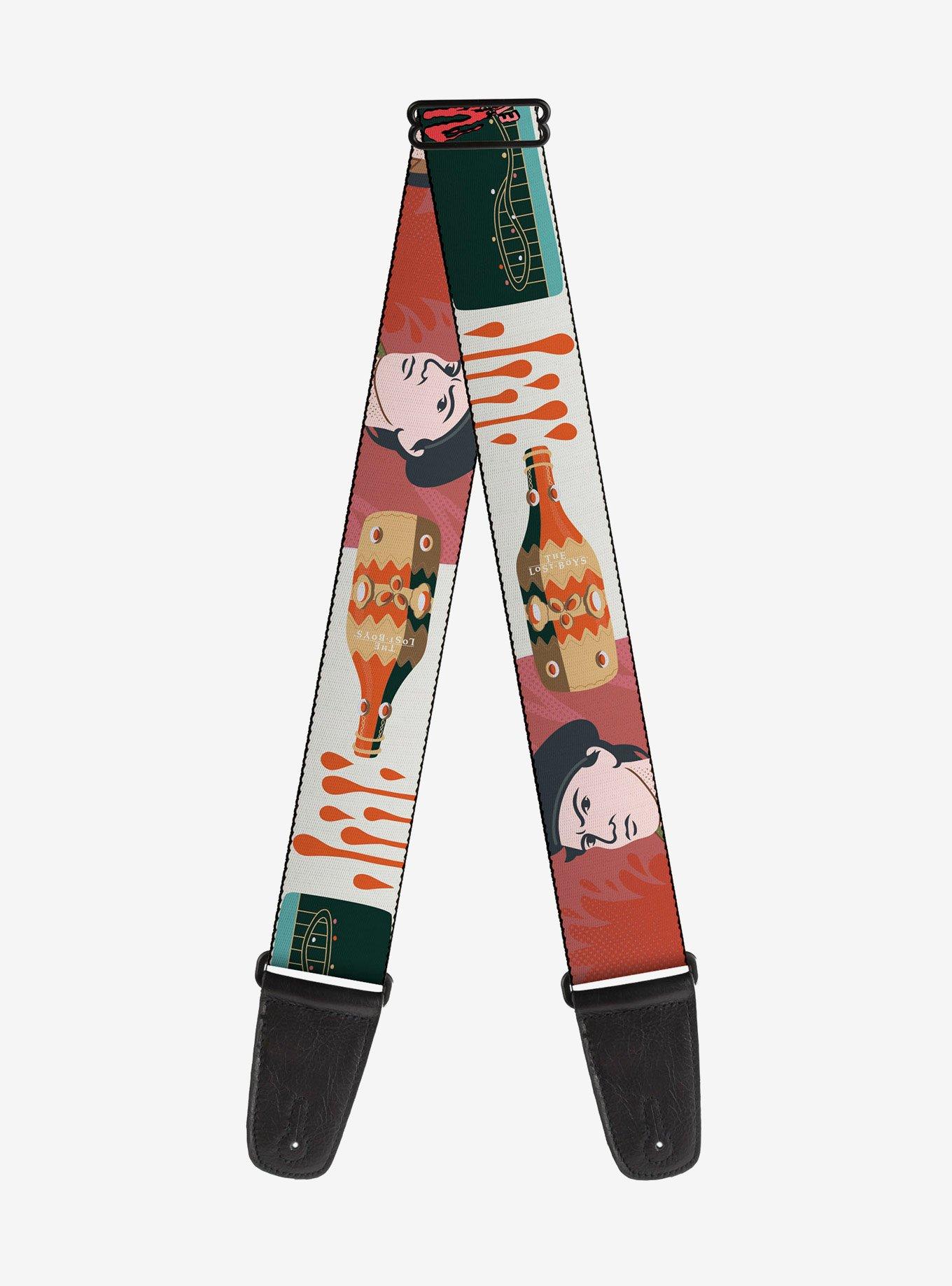 The Lost Boys Edgar and Alan Pop Art Icons Collage White Guitar Strap, , hi-res