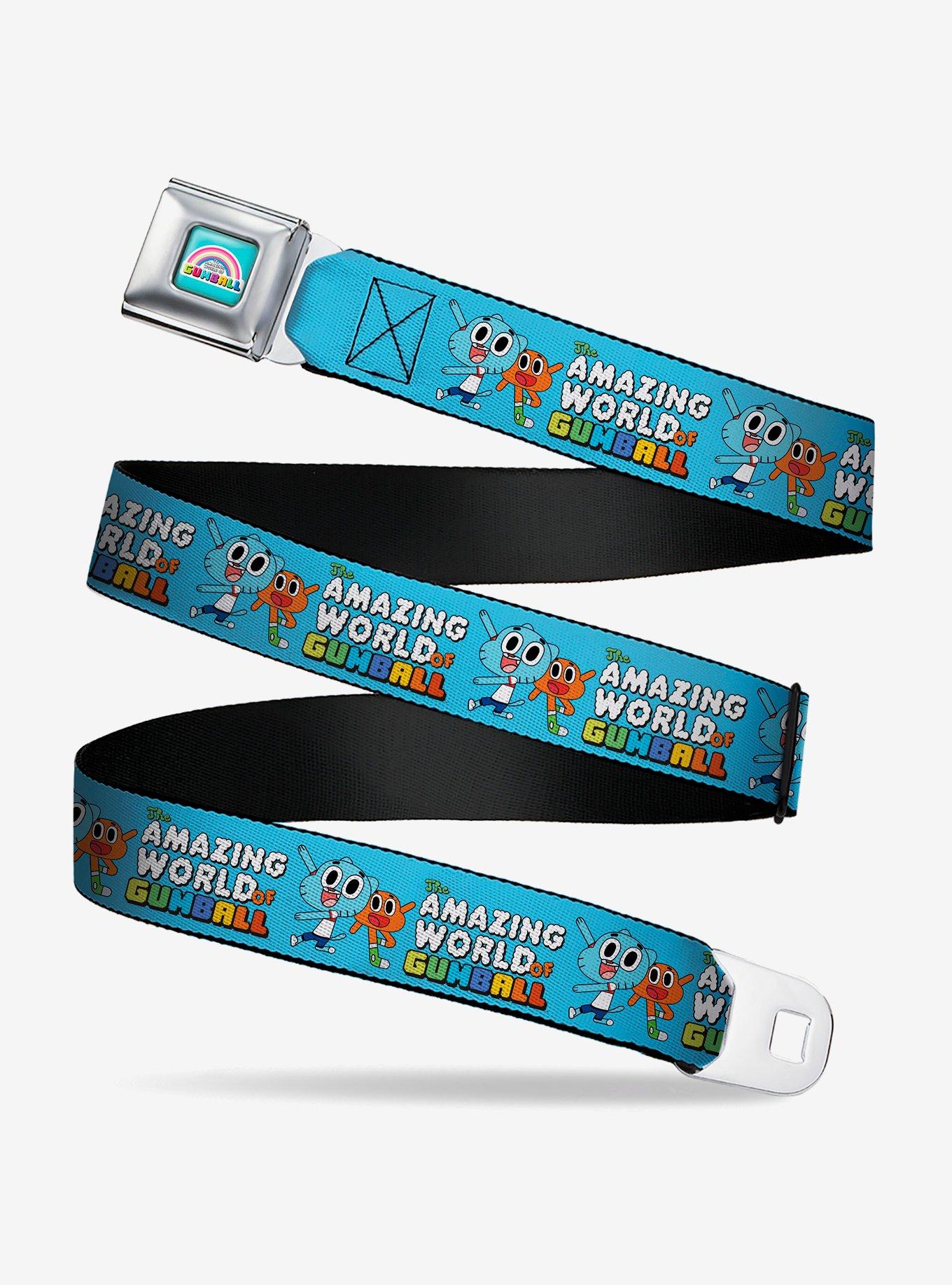 The Amazing World of Gumball Logo and Pose with Darwin Seatbelt Buckle Belt, MULTI, hi-res view 1
