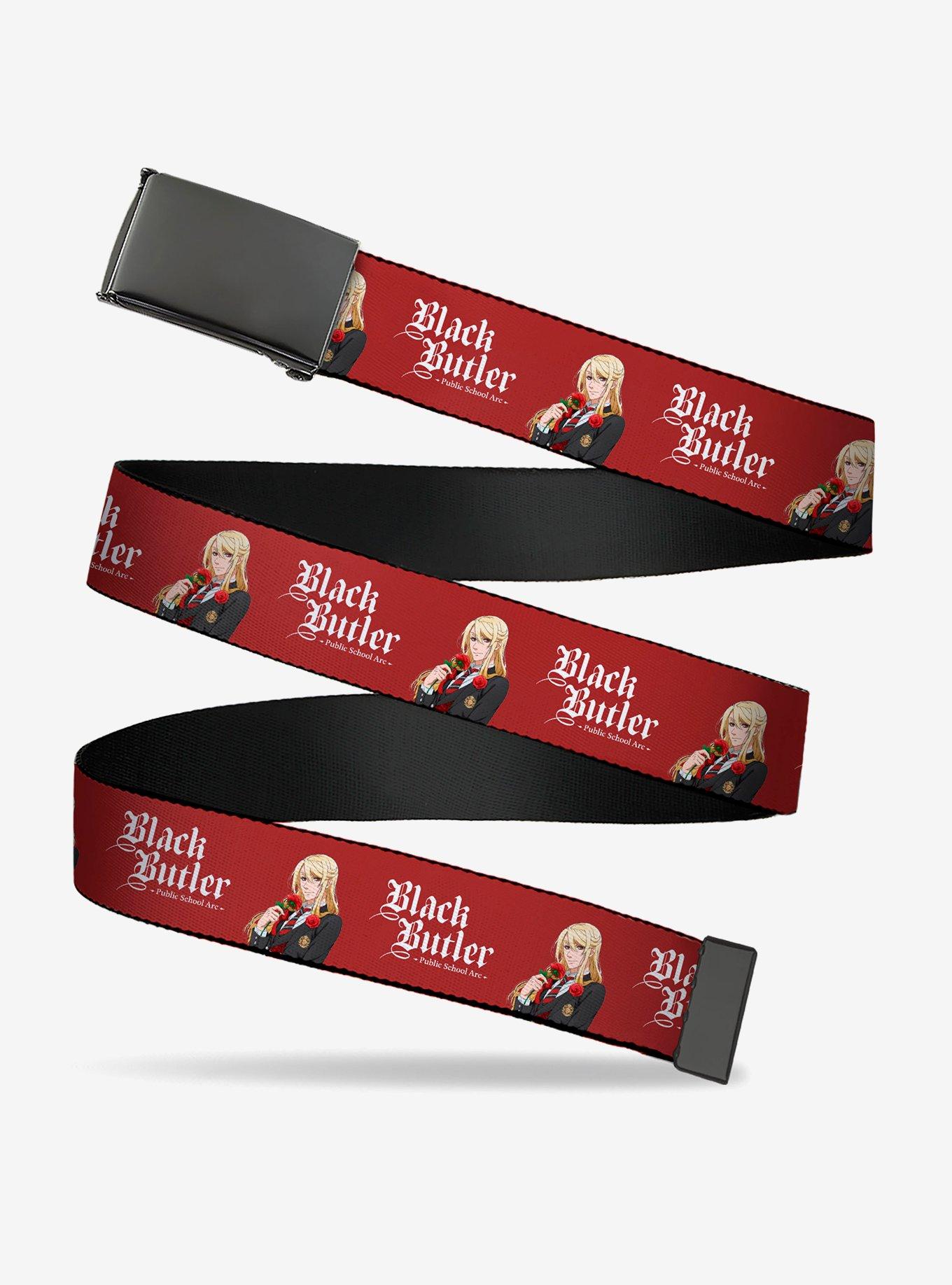 Black Butler Edgar Redmond Pose and Title Clamp Buckle Belt, , hi-res