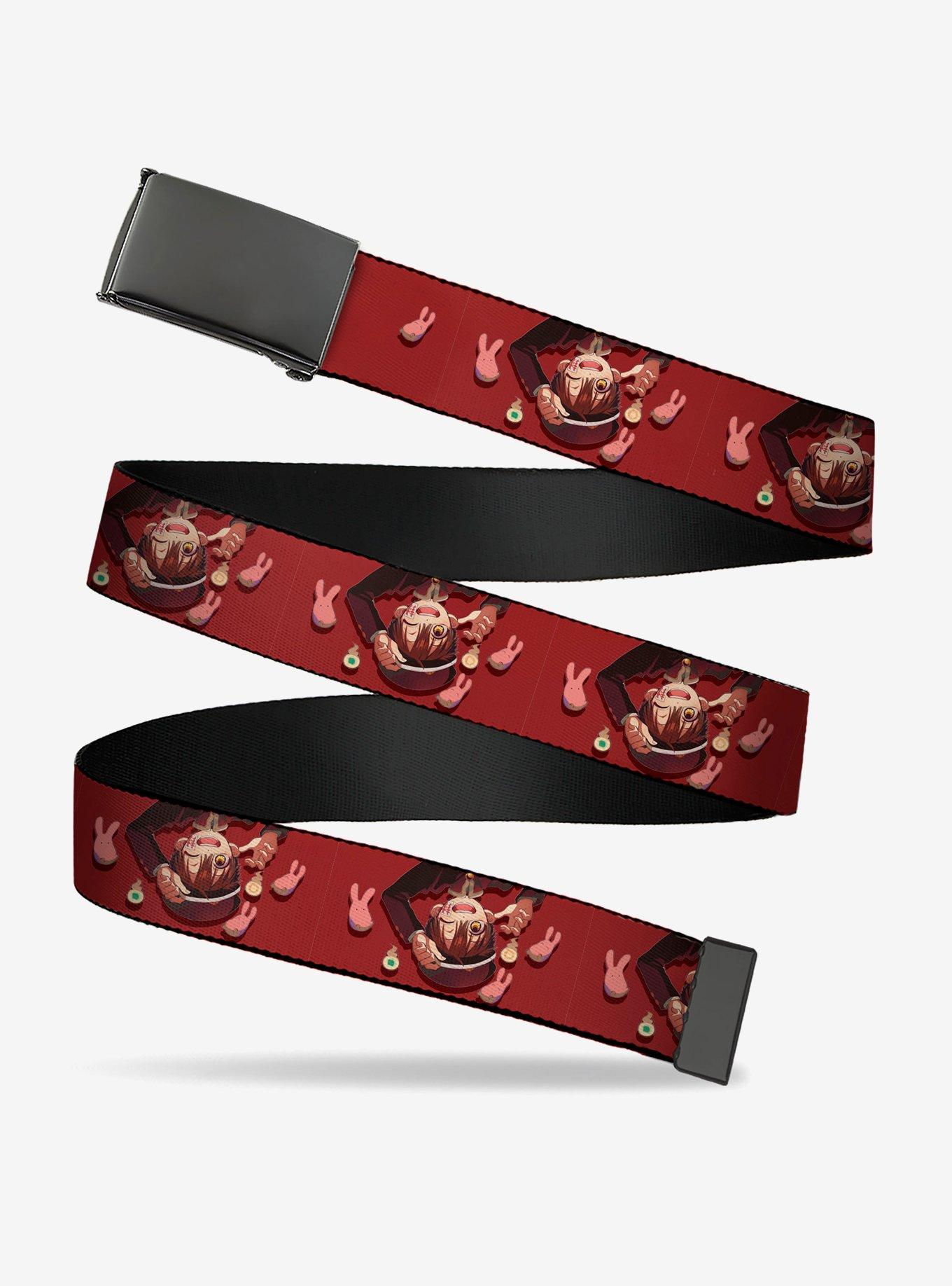 After School Hanako-Kun Hanako Pose with Mokke Clamp Buckle Belt, RED, hi-res view 1