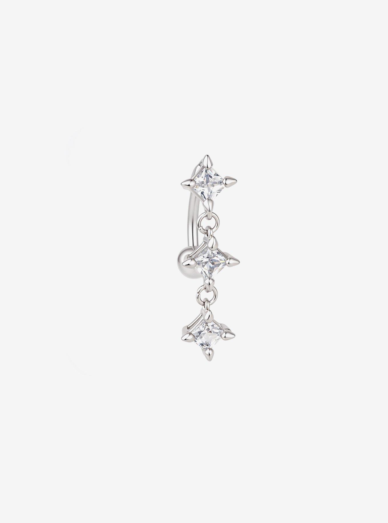 Steel Bling Star Navel Hinged Clicker, , hi-res