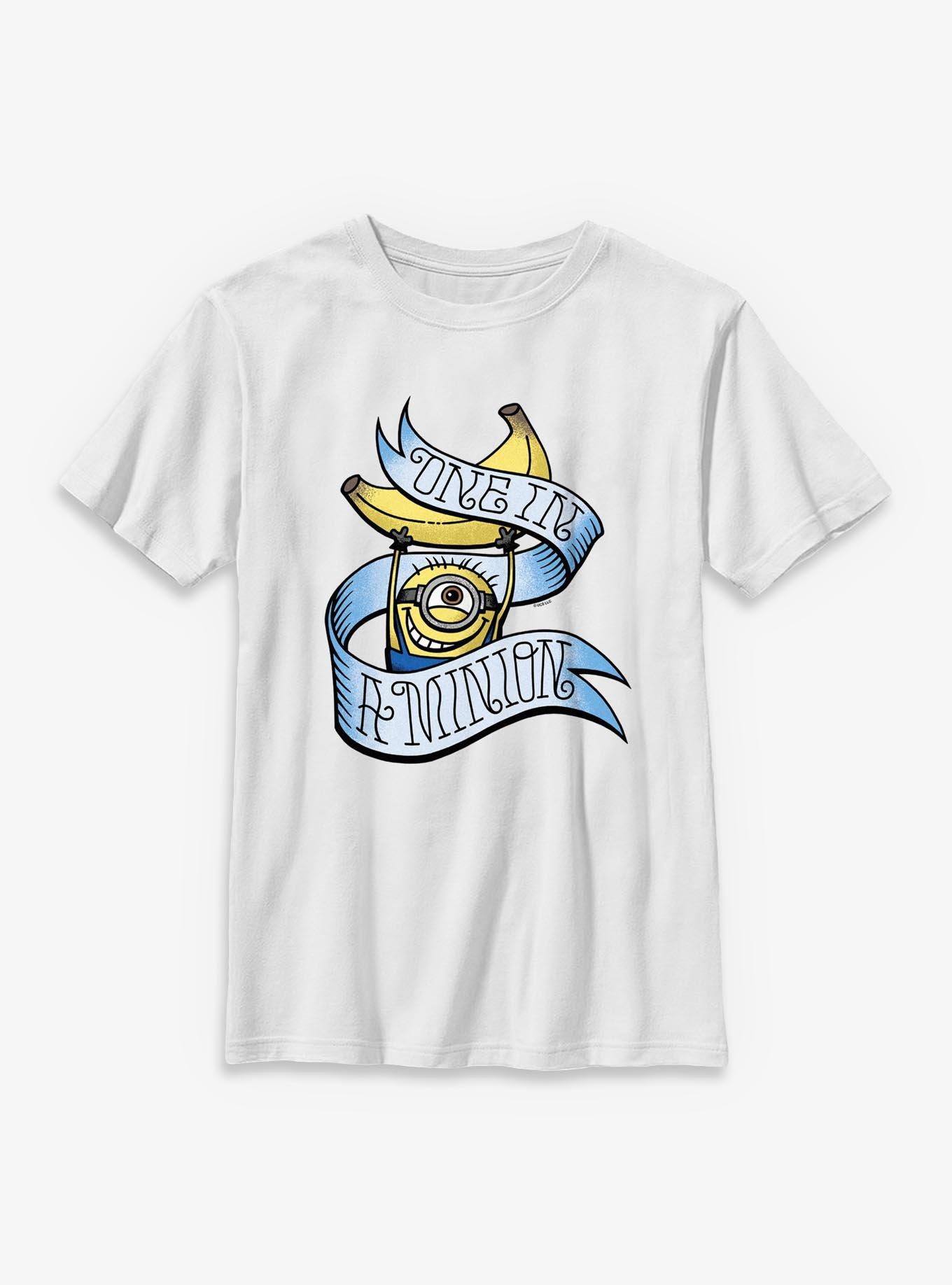 Minions One In A Minion Tattoo Style Youth T-Shirt, , hi-res