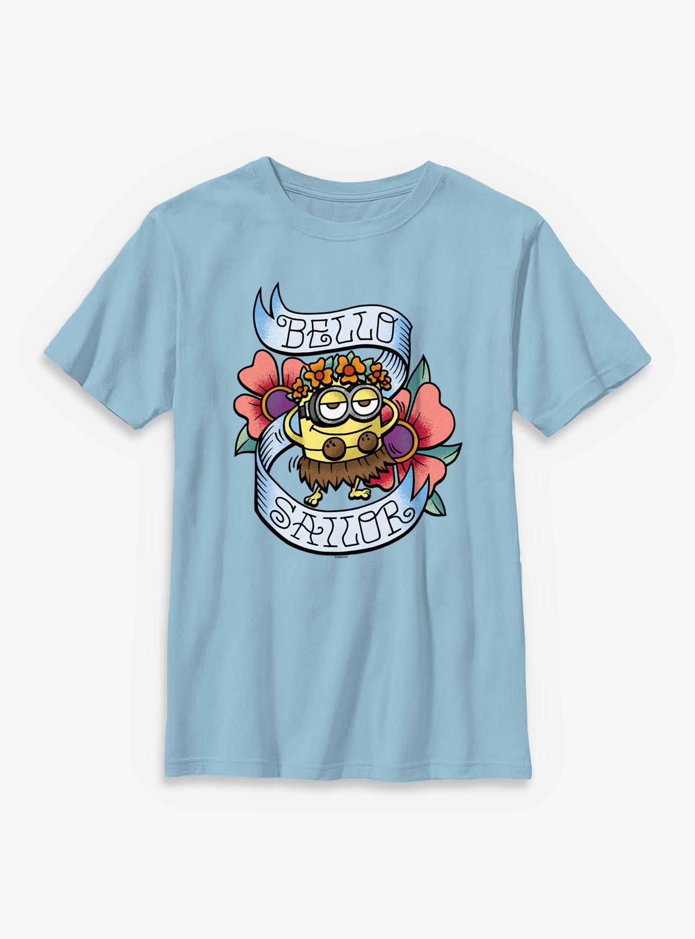 Minions Bello Sailor Tattoo Style Youth T-Shirt, , hi-res