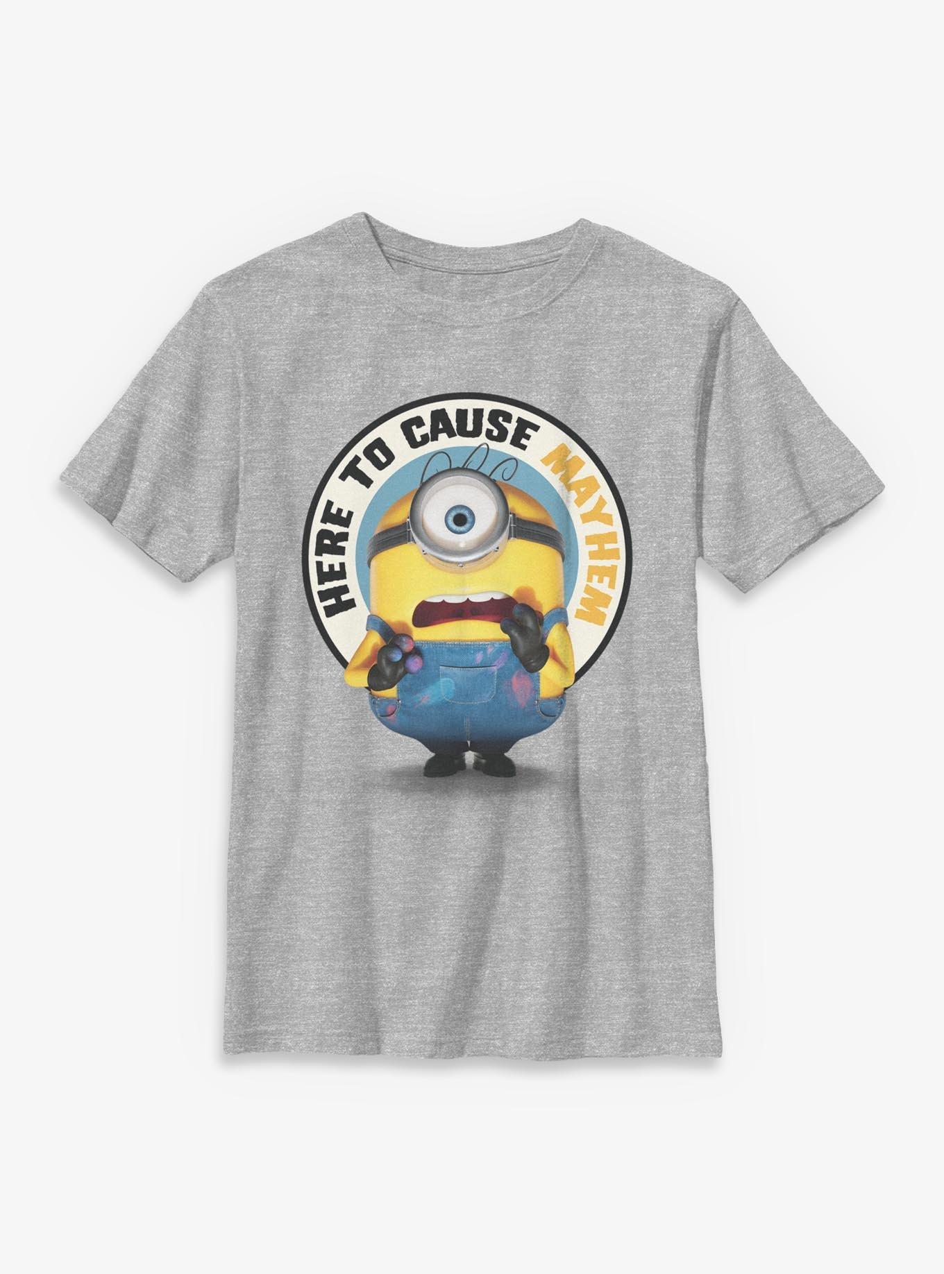 Minions Here To Cause Mayhem Youth T-Shirt, , hi-res