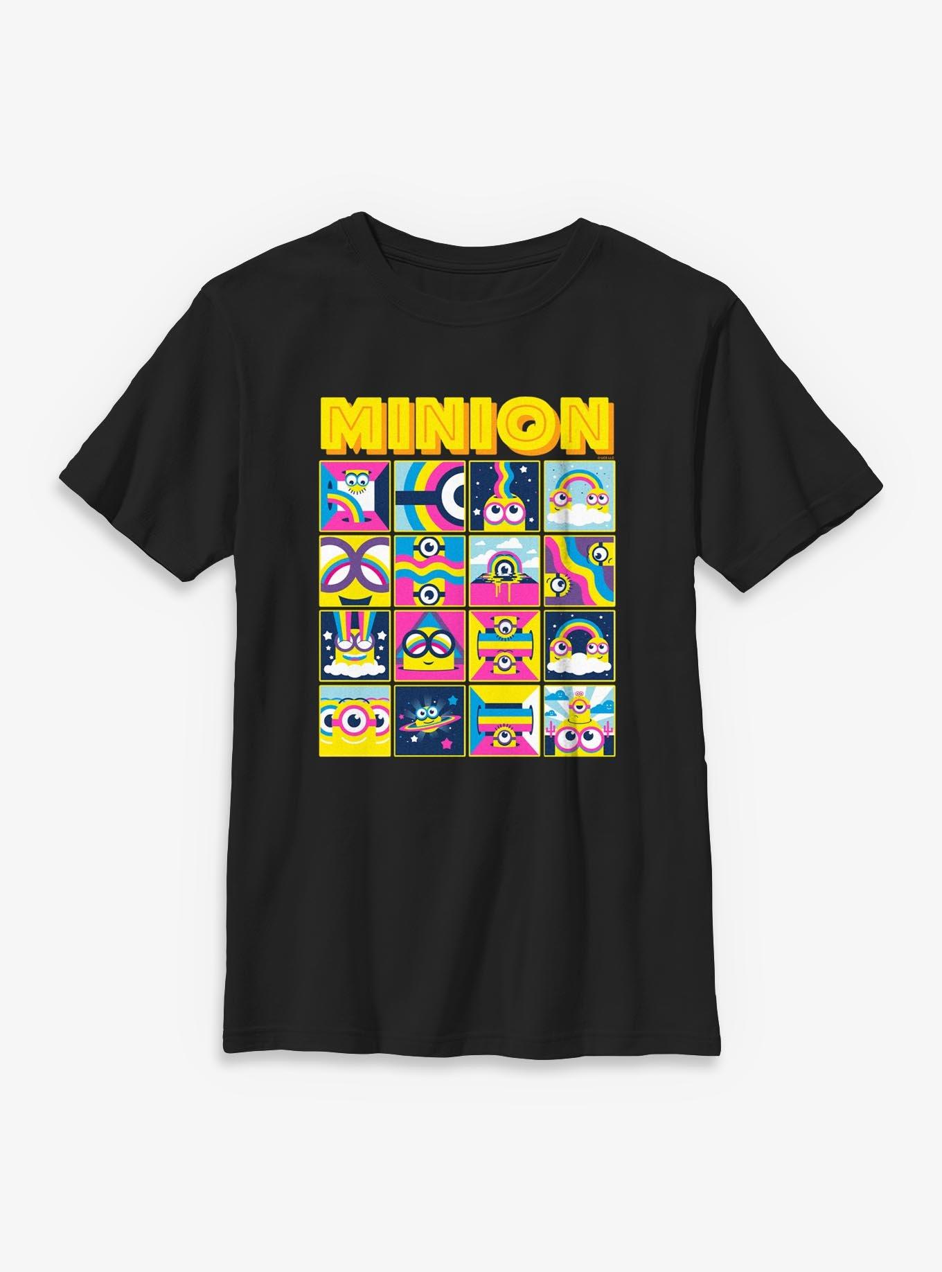 Minions Retro Groovy Character Box Up Youth T-Shirt, , hi-res