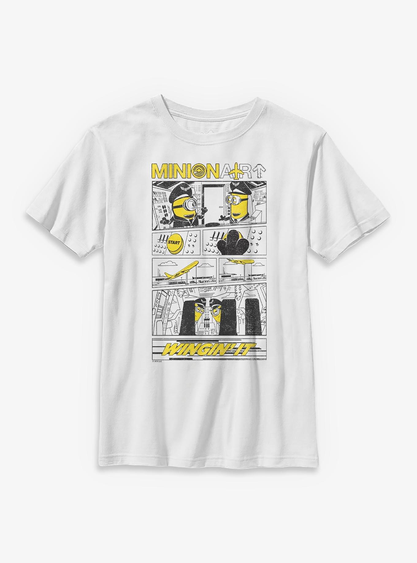 Minions Minion Air Winging It Comic Youth T-Shirt, , hi-res