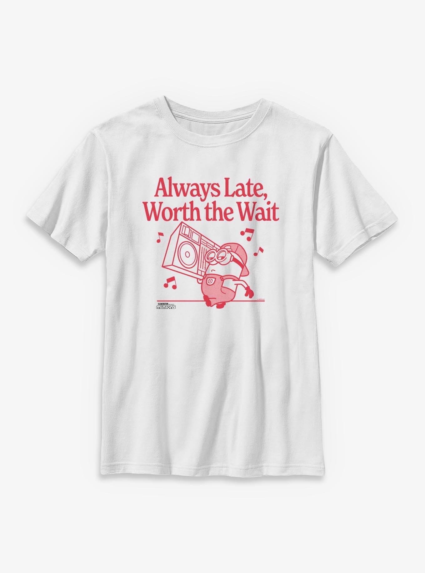 Minions Always Late, Worth The Wait Boombox Youth T-Shirt, , hi-res
