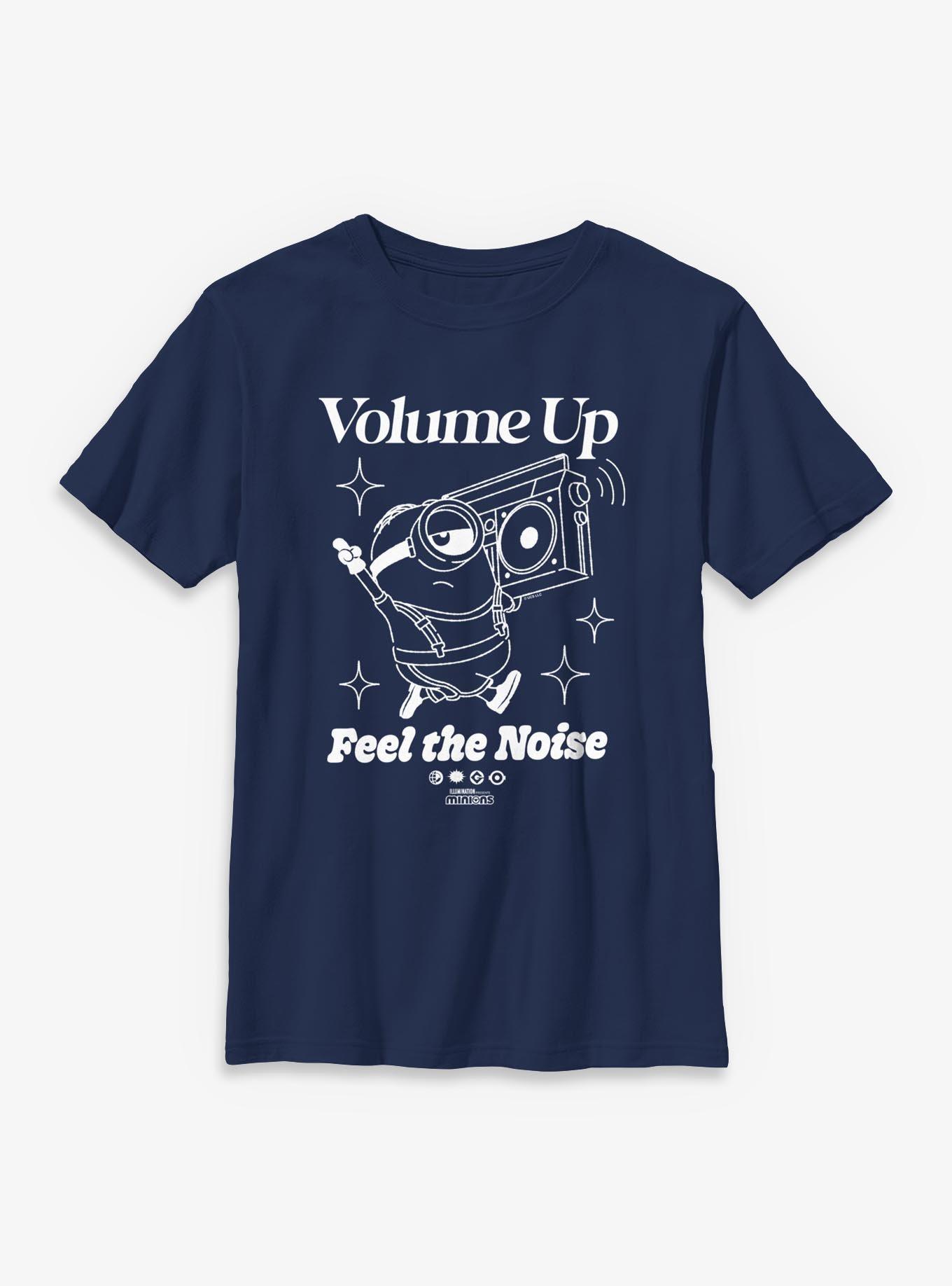 Minions Volume Up Feel The Noise Youth T-Shirt, , hi-res