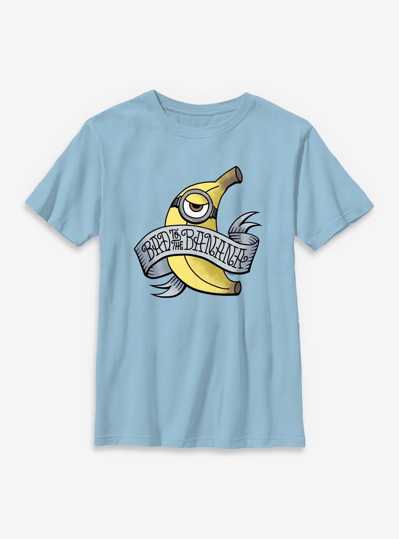 Minions Bad To The Banana Tattoo Style Youth T-Shirt, , hi-res