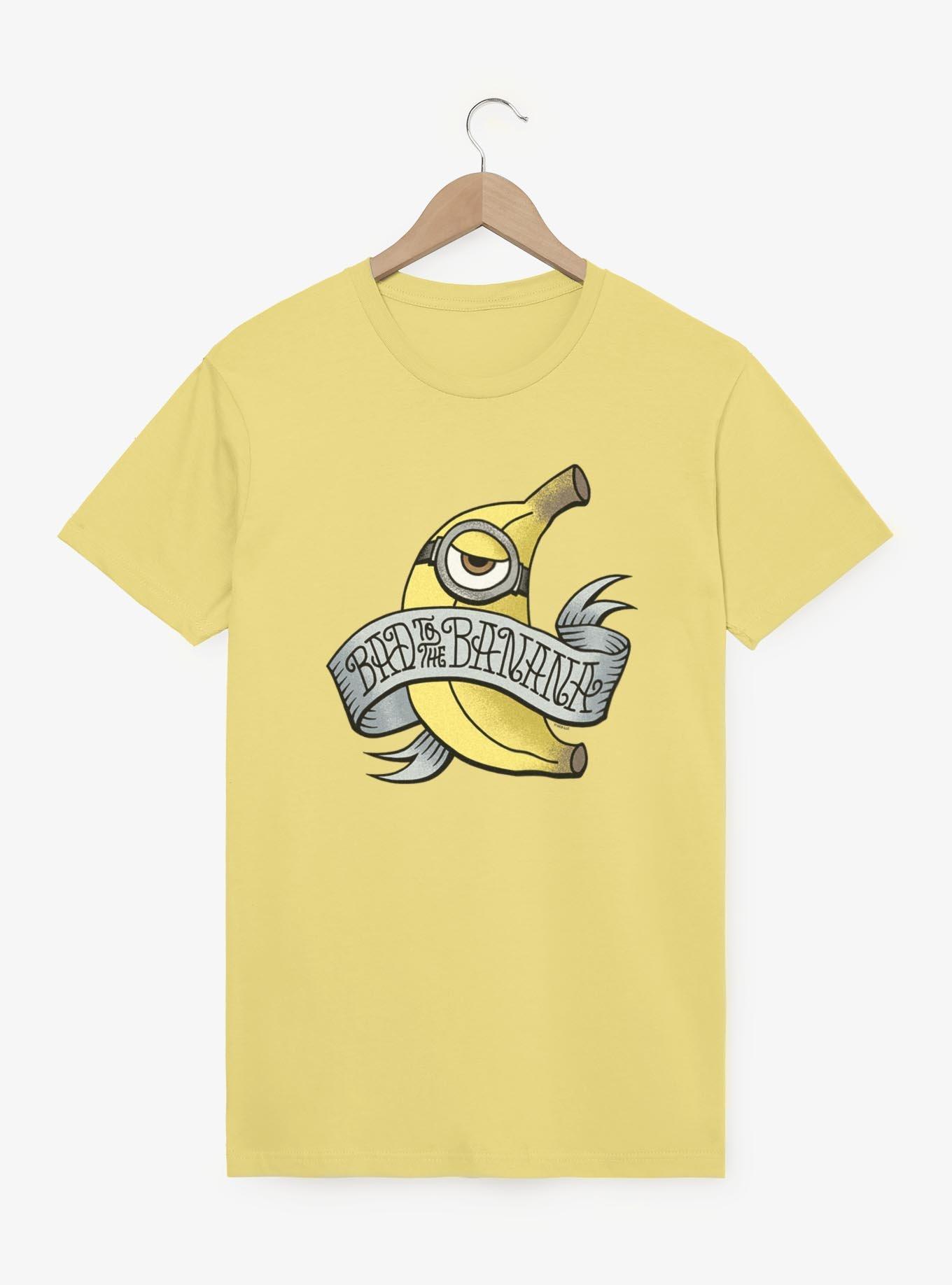 Minions Bad To The Banana Tattoo Style T-Shirt, , hi-res