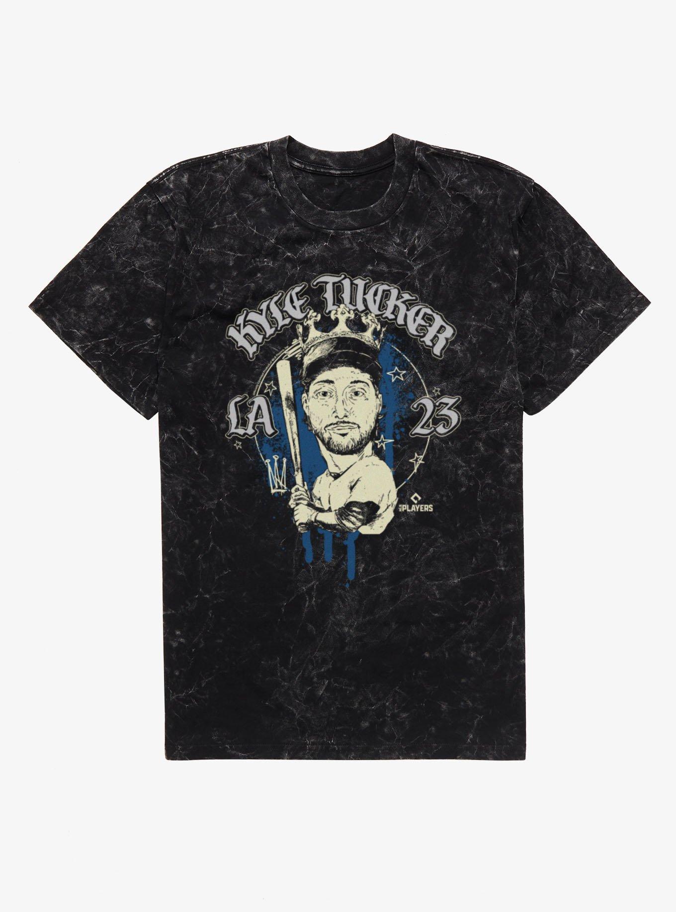 MLB Los Angeles Dodgers Kyle Tucker Caricature Paint Mineral Wash T-Shirt Hot Topic Exclusive, , hi-res