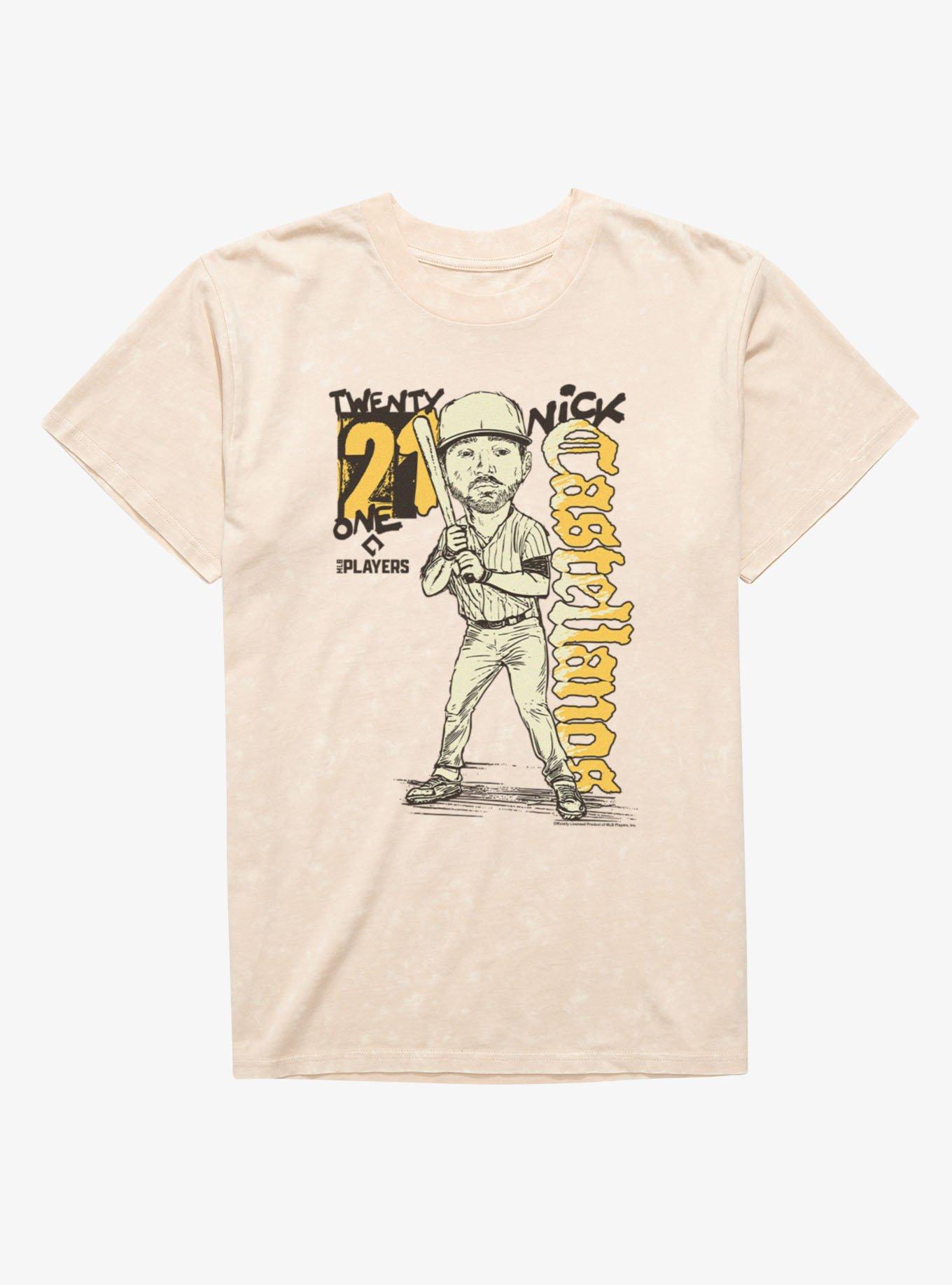 MLB San Diego Padres Nick Castellanos Batter Pose Caricature Mineral Wash T-Shirt Hot Topic Exclusive, , hi-res