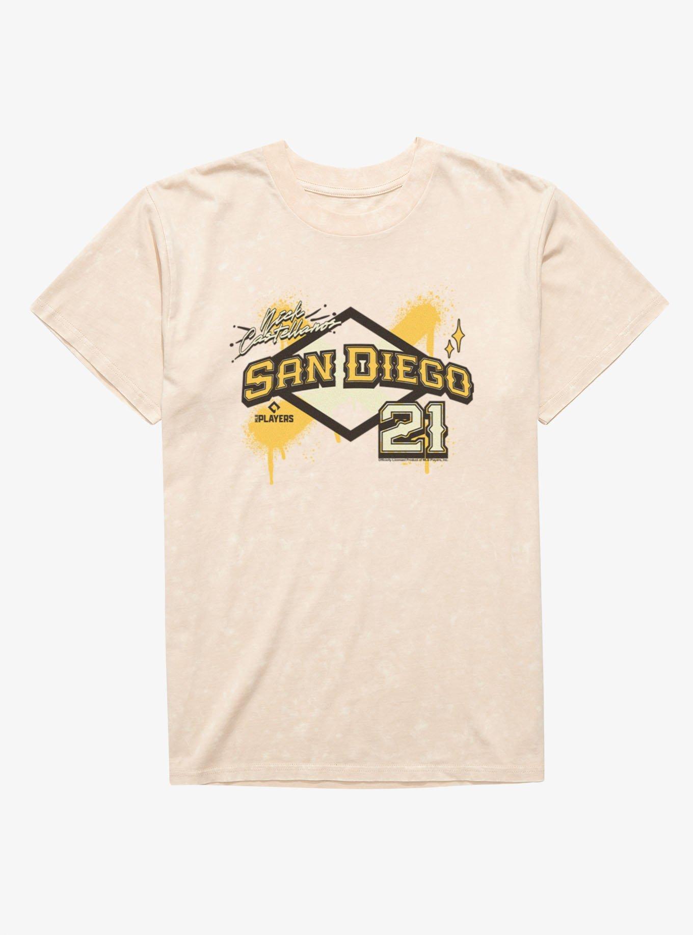 MLB San Diego Padres Nick Castellanos Diamond Mineral Wash T-Shirt Hot Topic Exclusive, , hi-res
