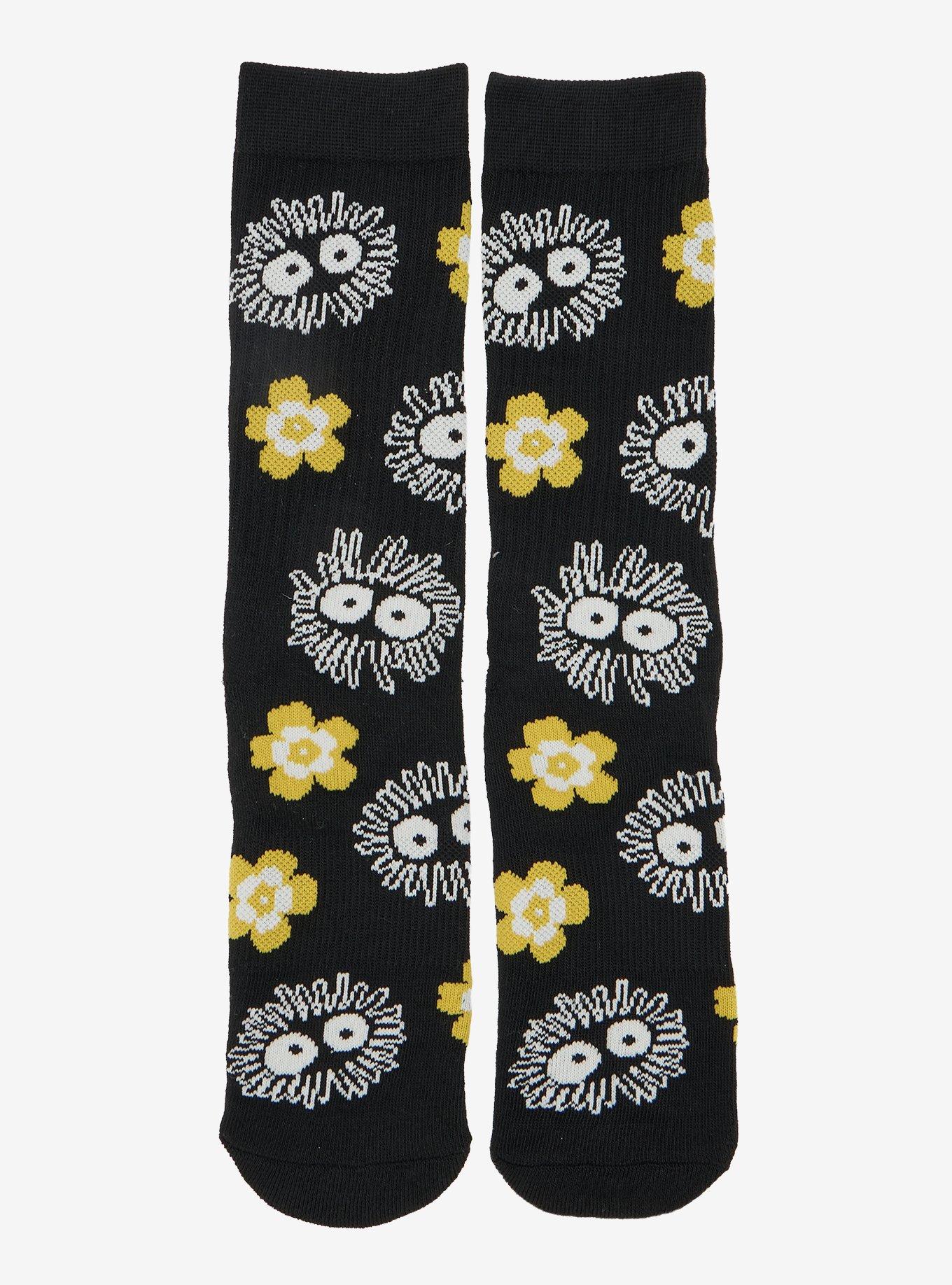 Studio Ghibli® Spirited Away Soot Sprites Floral Allover Print Crew Socks - BoxLunch Exclusive