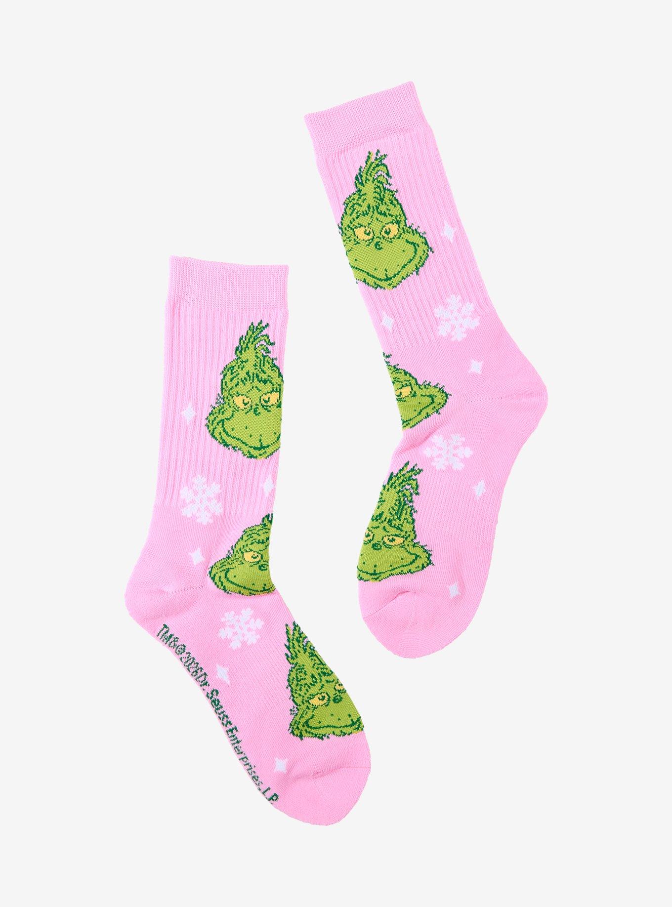 Dr. Seuss How The Grinch Stole Christmas Grinch Allover Print Crew Socks - BoxLunch Exclusive
