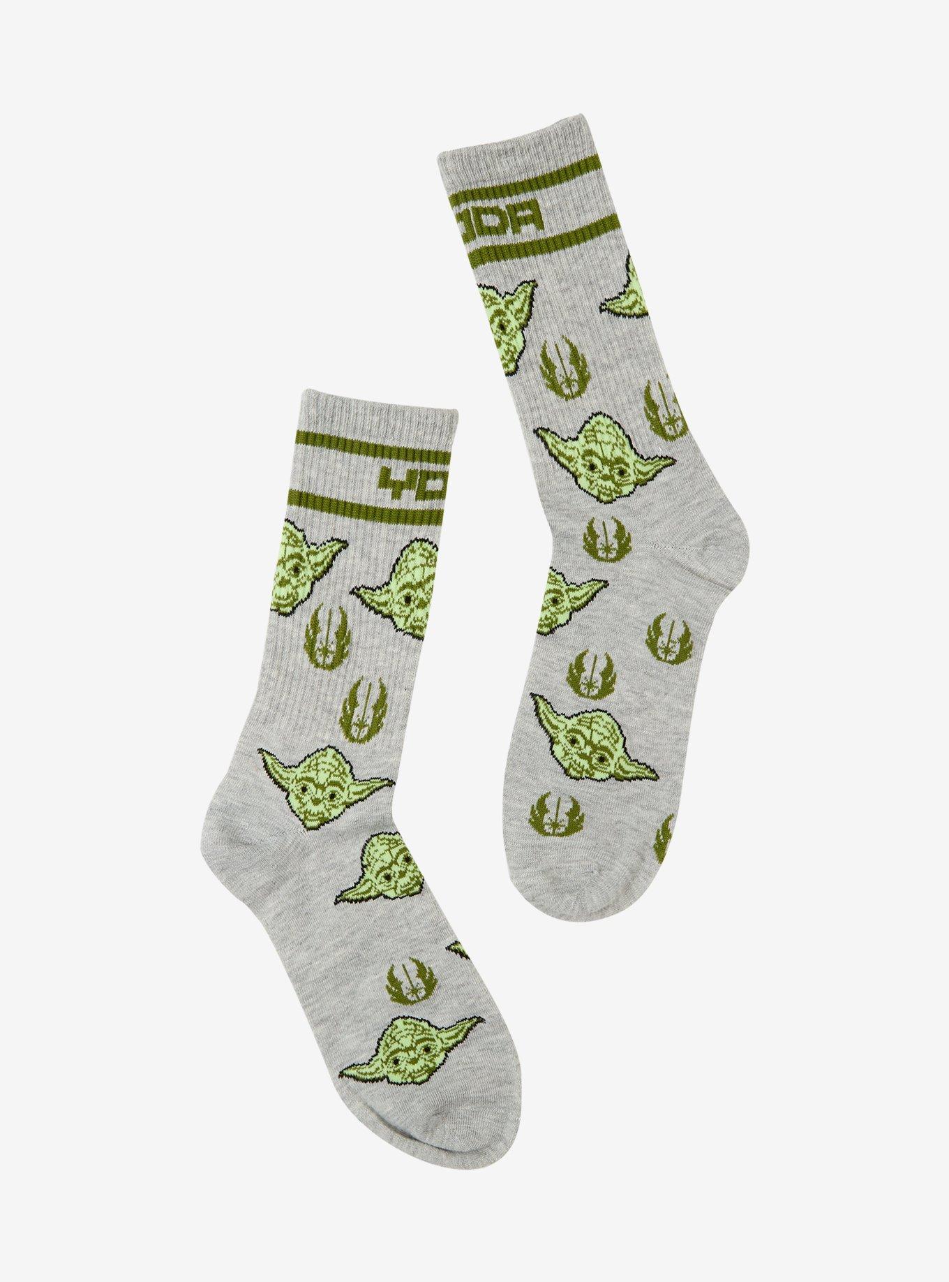 Star Wars Yoda Allover Print Crew Socks - BoxLunch Exclusive