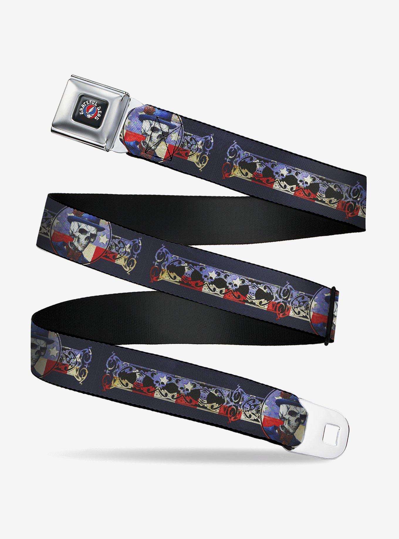 Grateful Dead Dave's Picks Skeleton Americana Bonus Art Seatbelt Buckle Belt, , hi-res