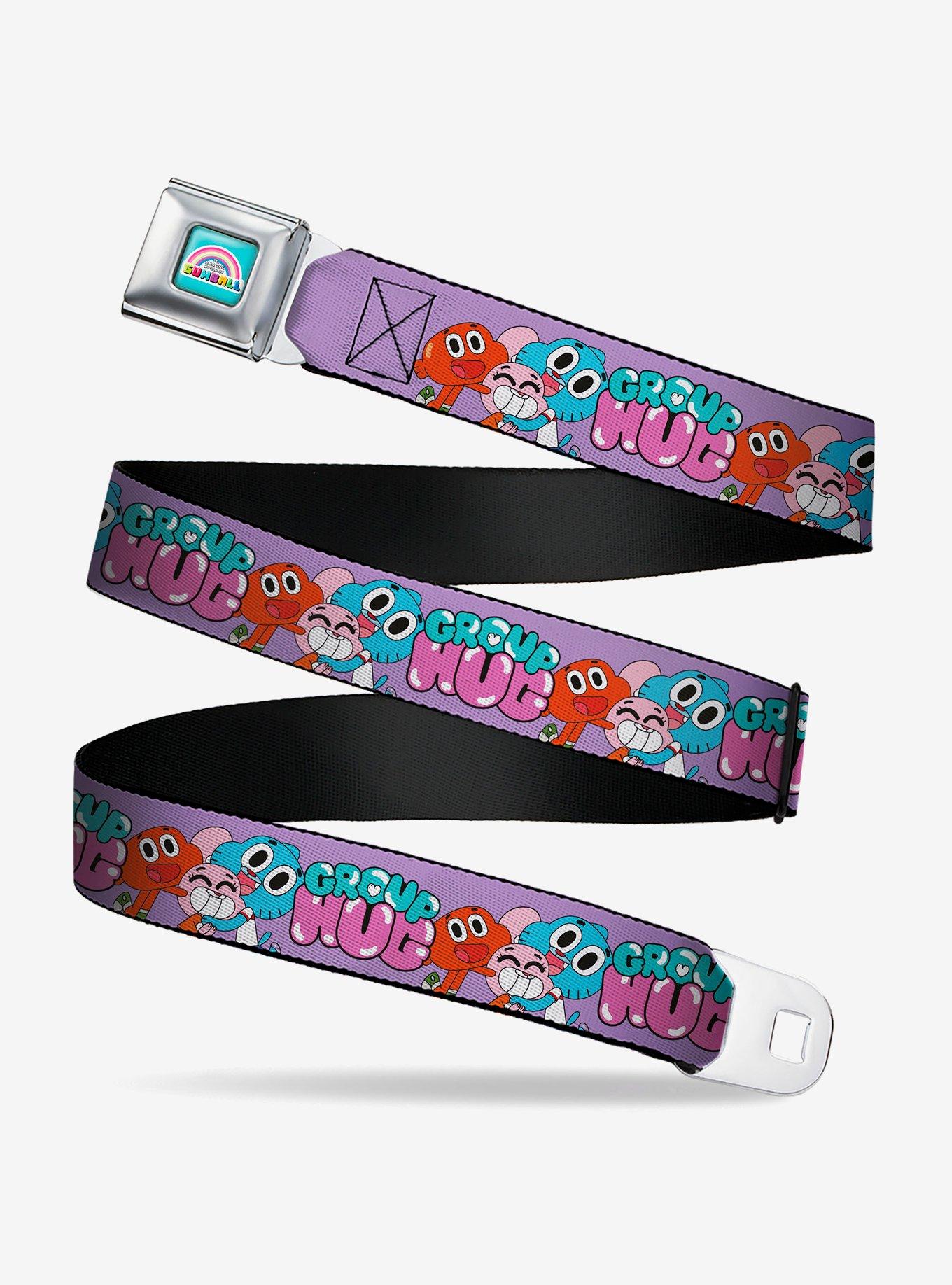 The Amazing World of Gumball Group Hug Characters Pose Youth Seatbelt Buckle Belt, , hi-res