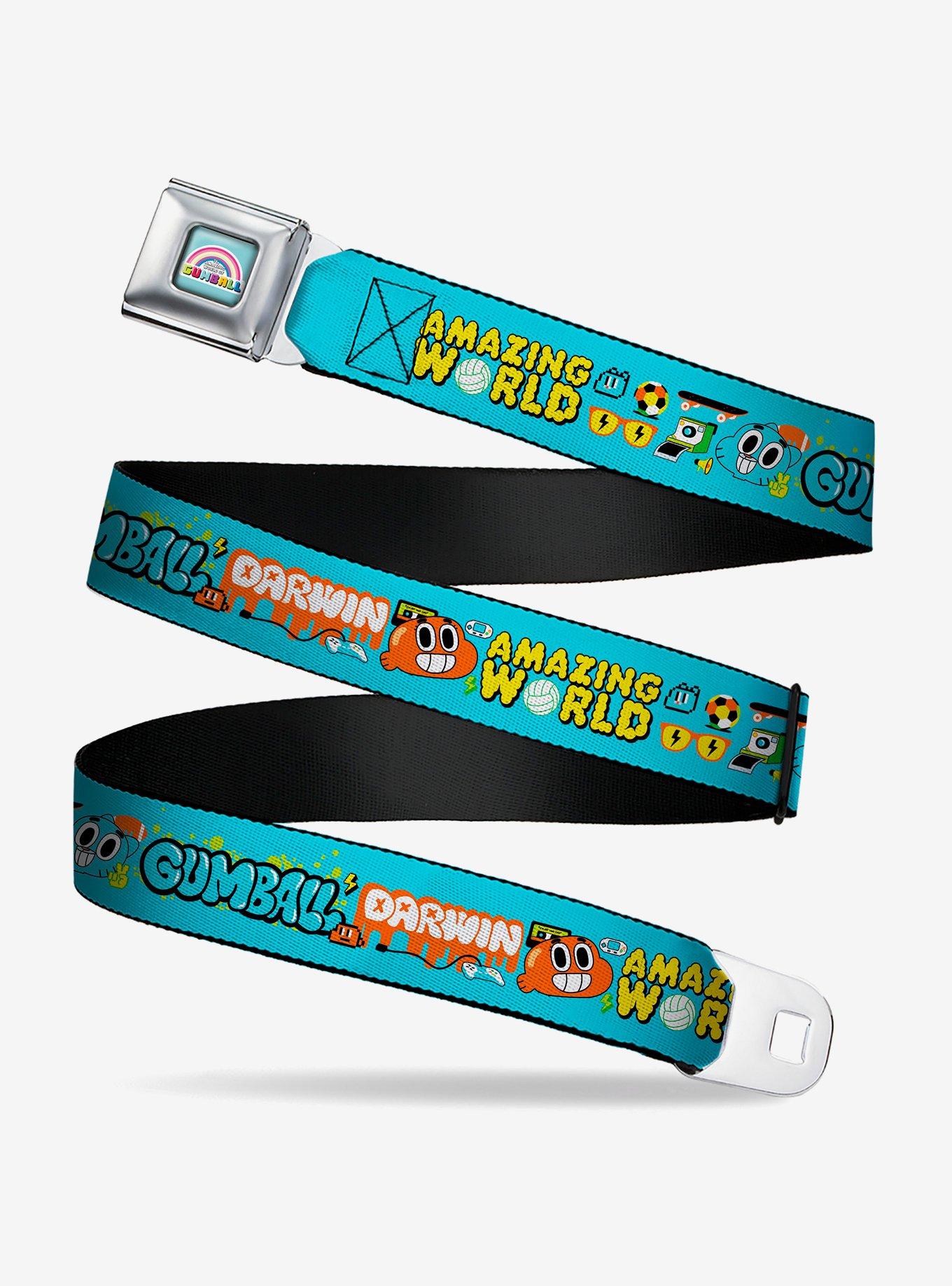 The Amazing World Gumball and Darwin Icons Youth Youth Seatbelt Buckle Belt, , hi-res