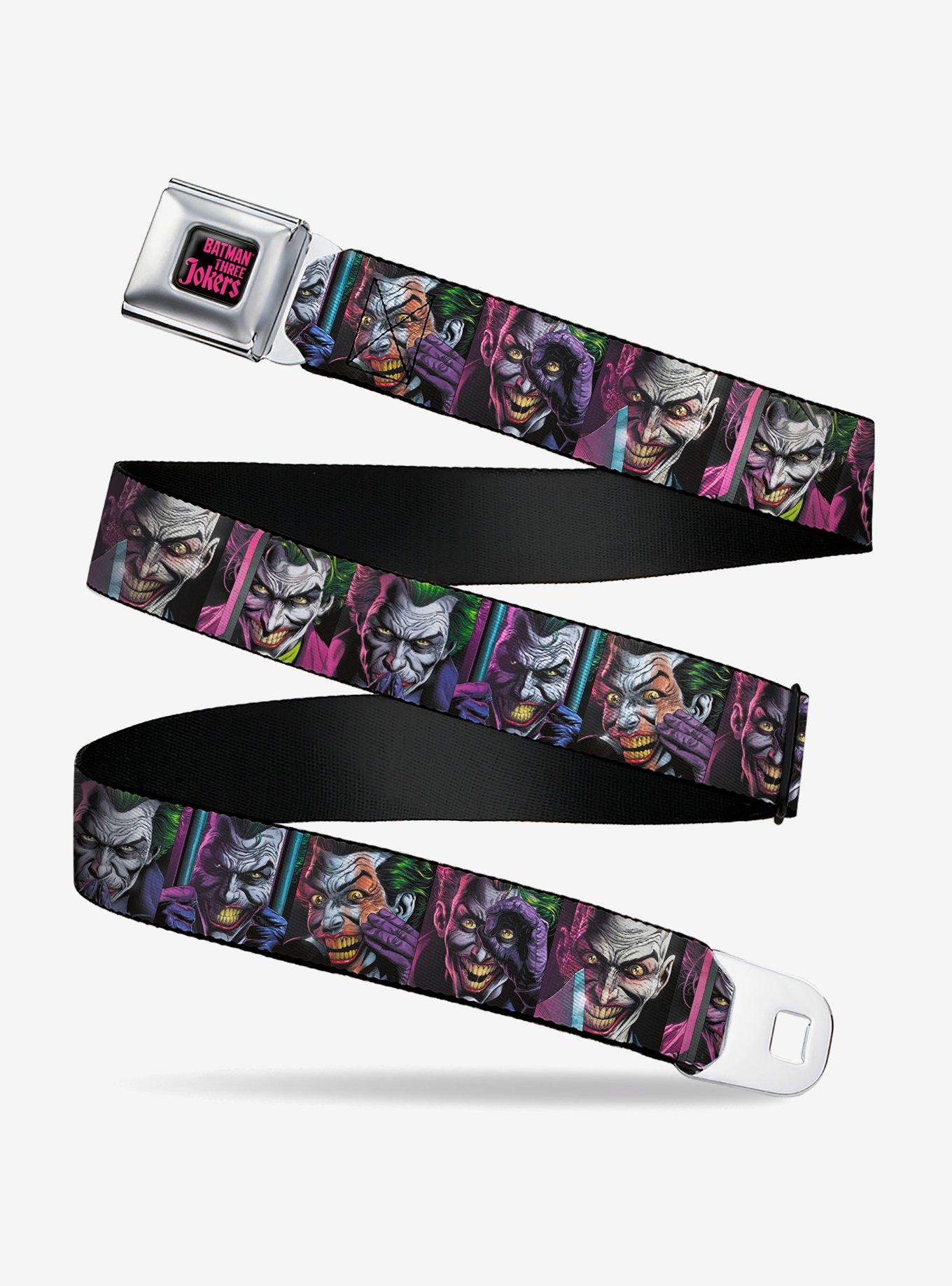 DC Comics Joker Comic Book Cover Face Blocks Youth Seatbelt Buckle Belt, , hi-res
