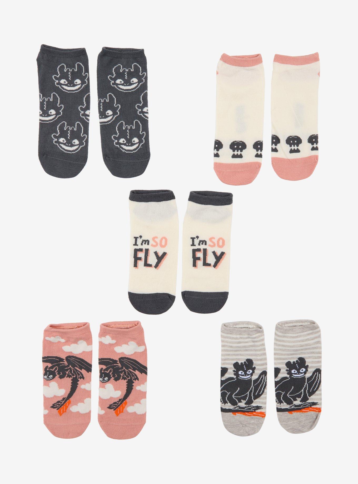 How To Train Your Dragon Toothless No-Show Socks 5 Pair, , hi-res