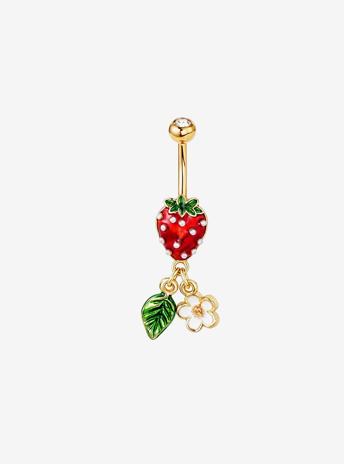 Steel Strawberry Navel Barbell, , hi-res