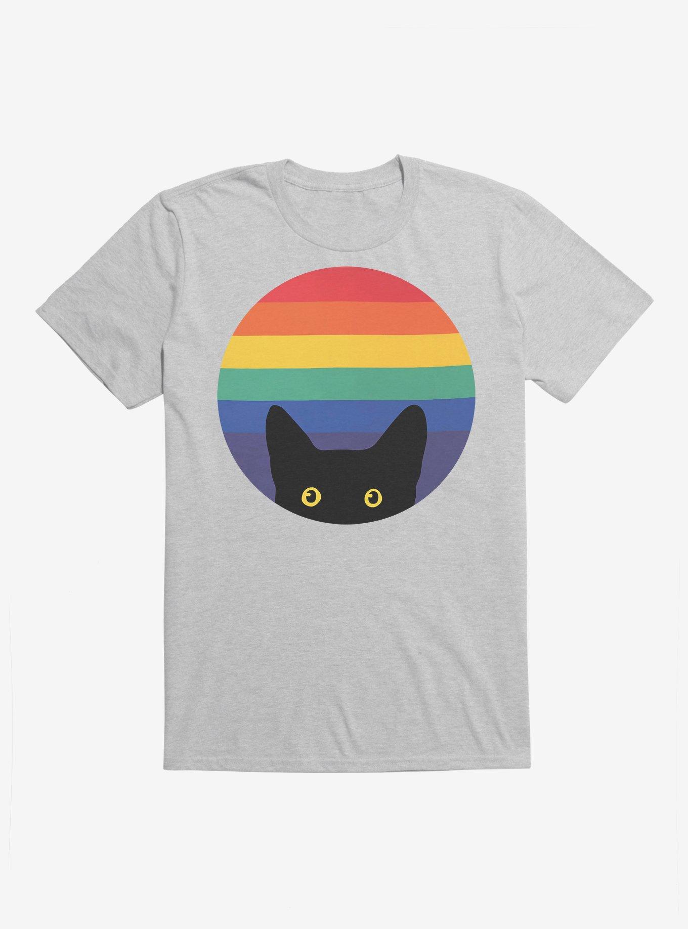 LGBTQ Peeking Cat T-Shirt, , hi-res