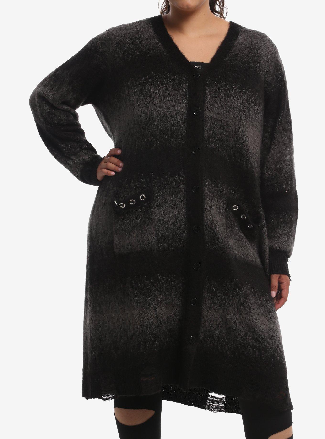 Social Collision Ombré Grommet Midi Girls Cardigan Plus Size | Hot