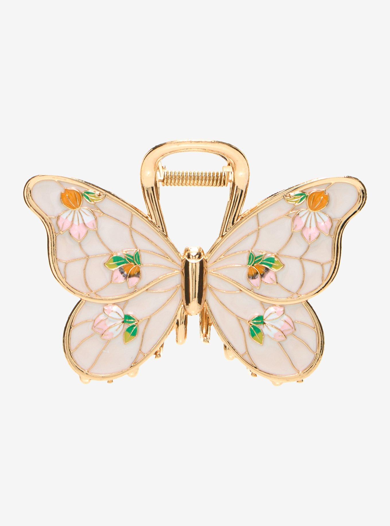 Thorn & Fable Stained Glass Butterfly Claw Hair Clip