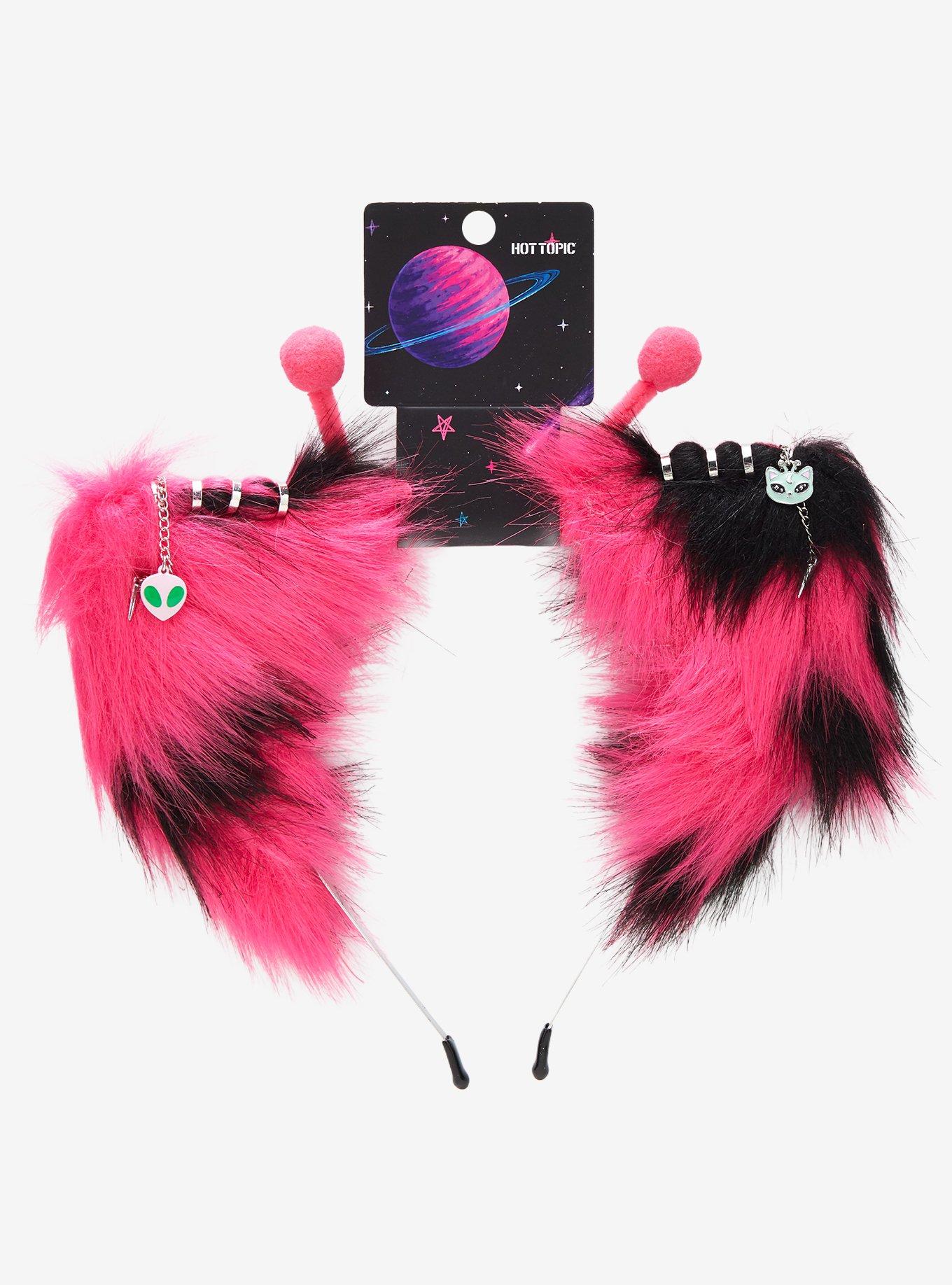 Black & Pink Alien Cat Ear Headband