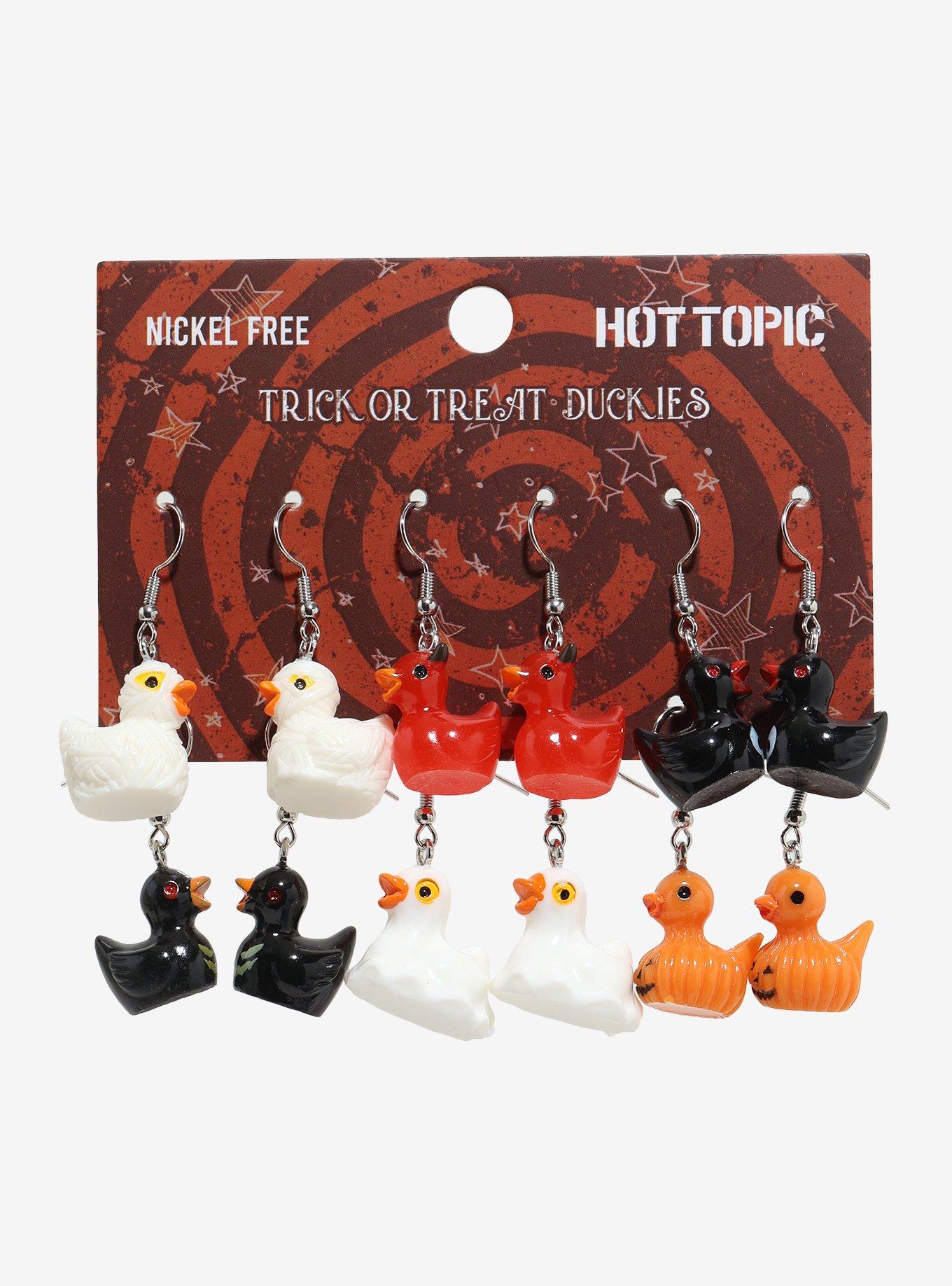 Trick Or Treat Rubber Duck Earring Set