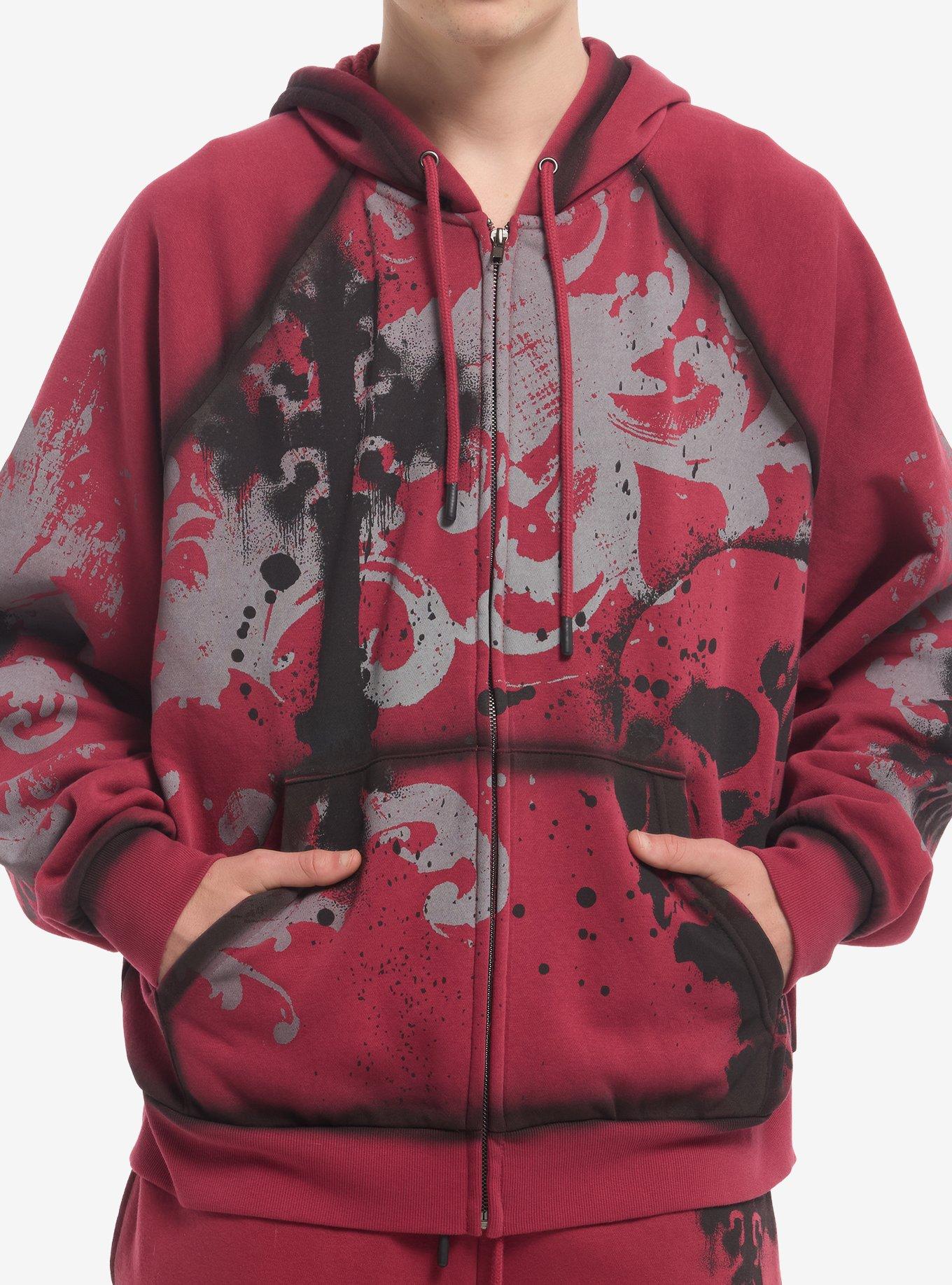 HOTTOPIC Cross Wings Spray Paint Hoodie