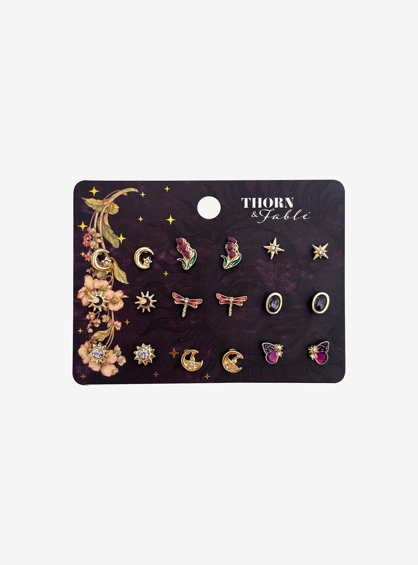 Thorn & Fable Celestial Garden Stud Earring Set