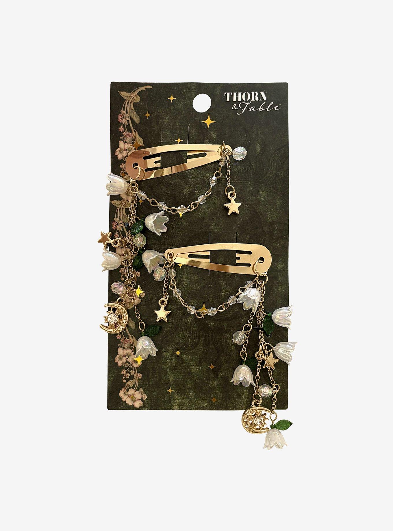 Thorn & Fable Celestial Floral Hair Clip Set, , hi-res