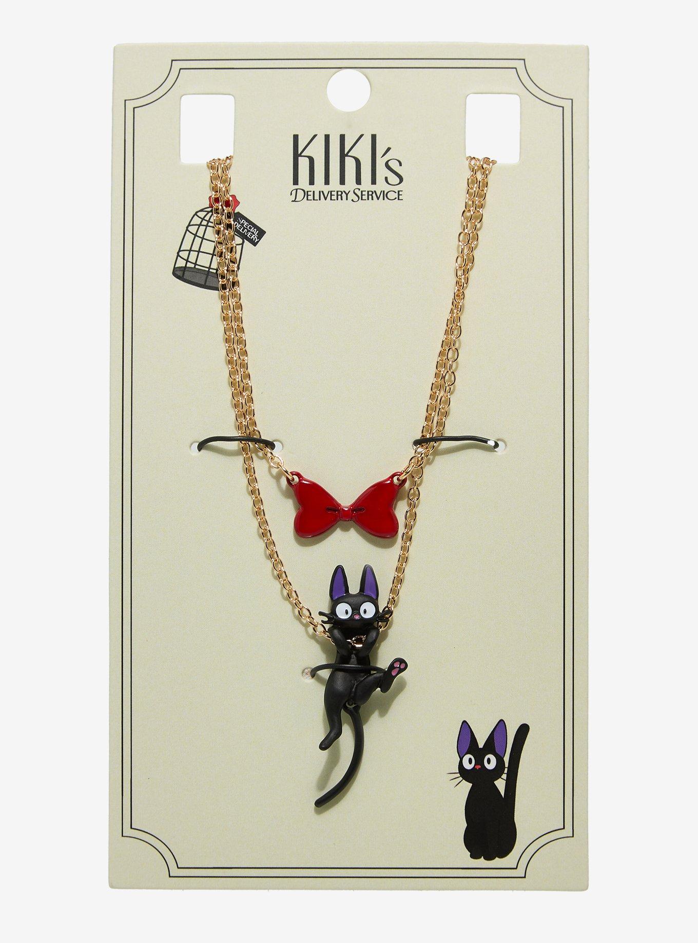 Studio Ghibli® Kiki's Delivery Service Jiji Bow Necklace Set | Hot