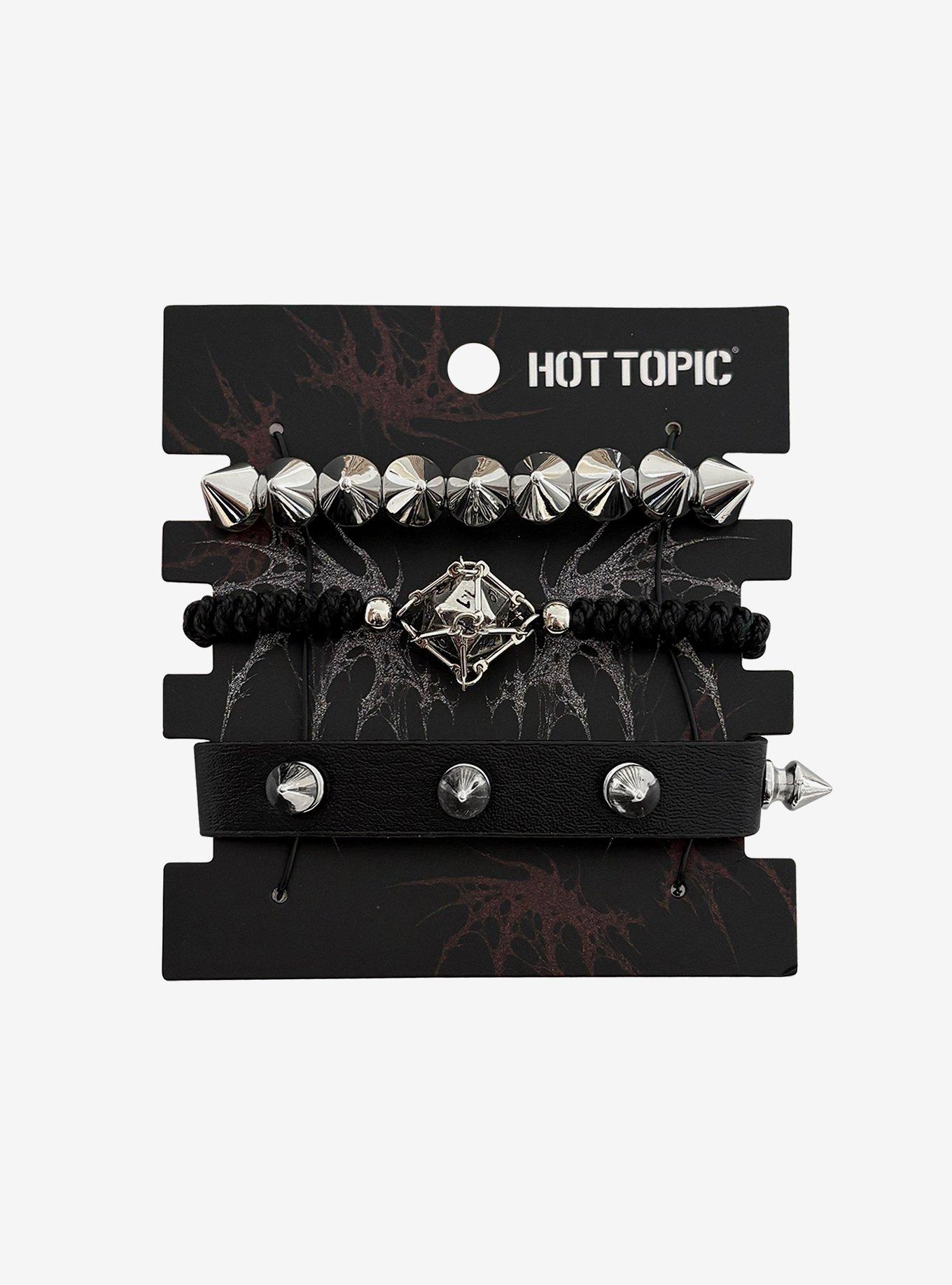Spike Caged Dice Bracelet Set | Hot Topic