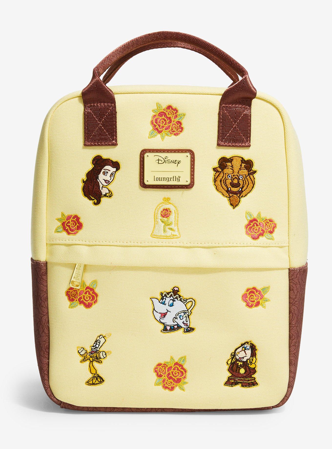 Loungefly Disney Beauty and The Beast Embroidered Canvas Mini Backpack - BoxLunch Exclusive