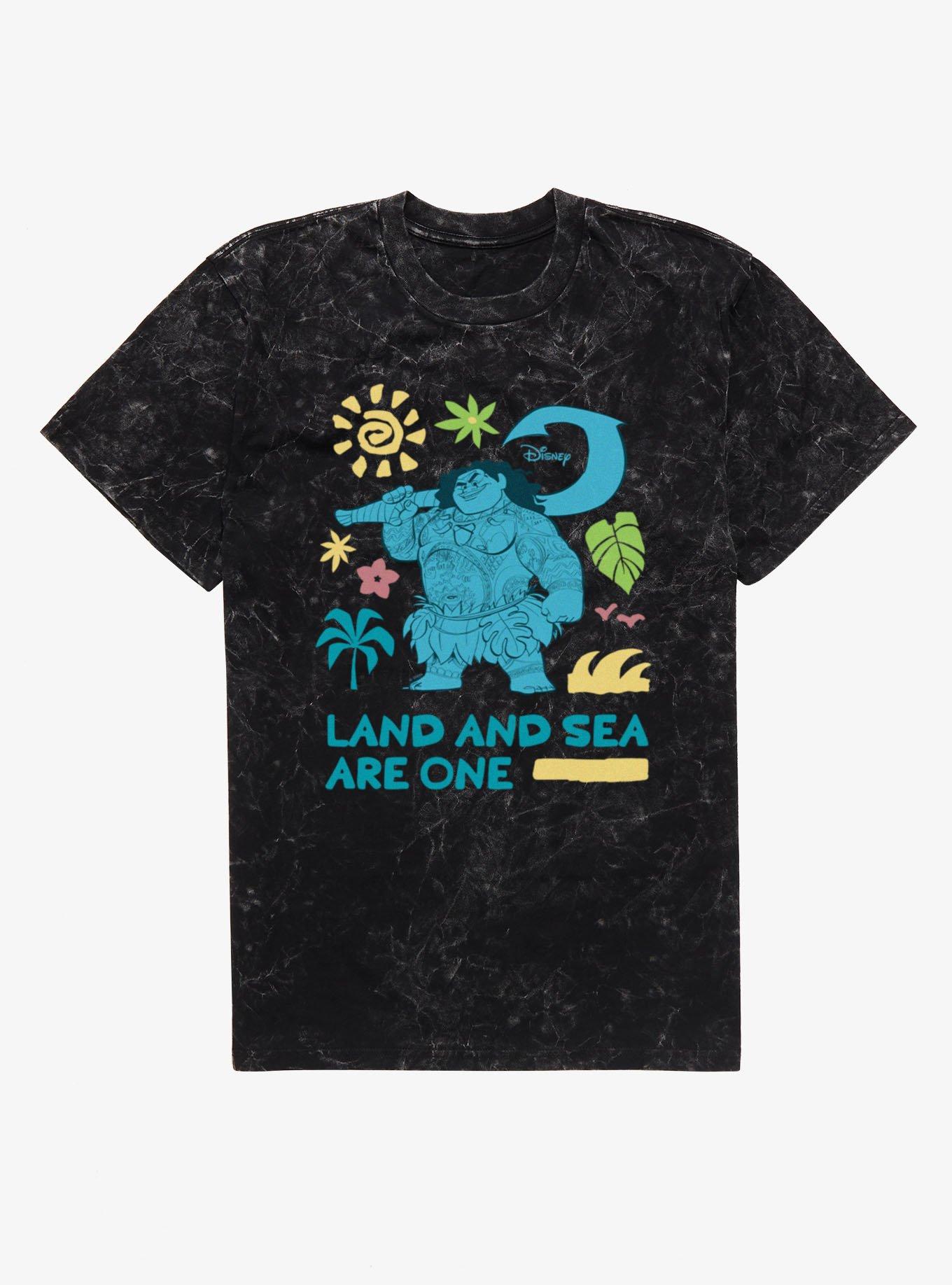 Disney Moana Land And Sea Are One Maui Mineral Wash T-Shirt, , hi-res