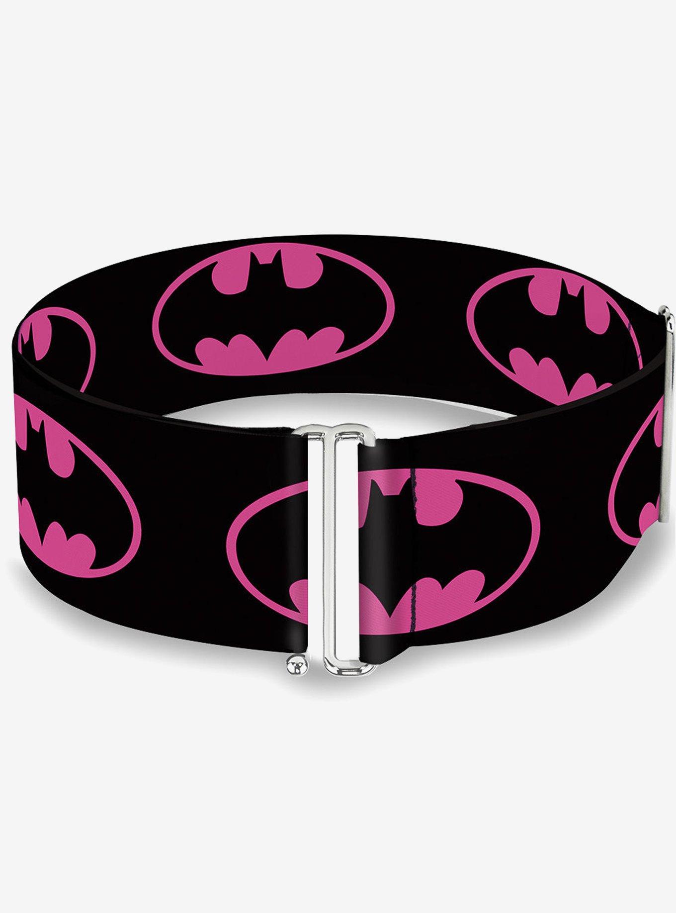 DC Comics Batman Shield Black Fuchsia Cinch Belt, , hi-res
