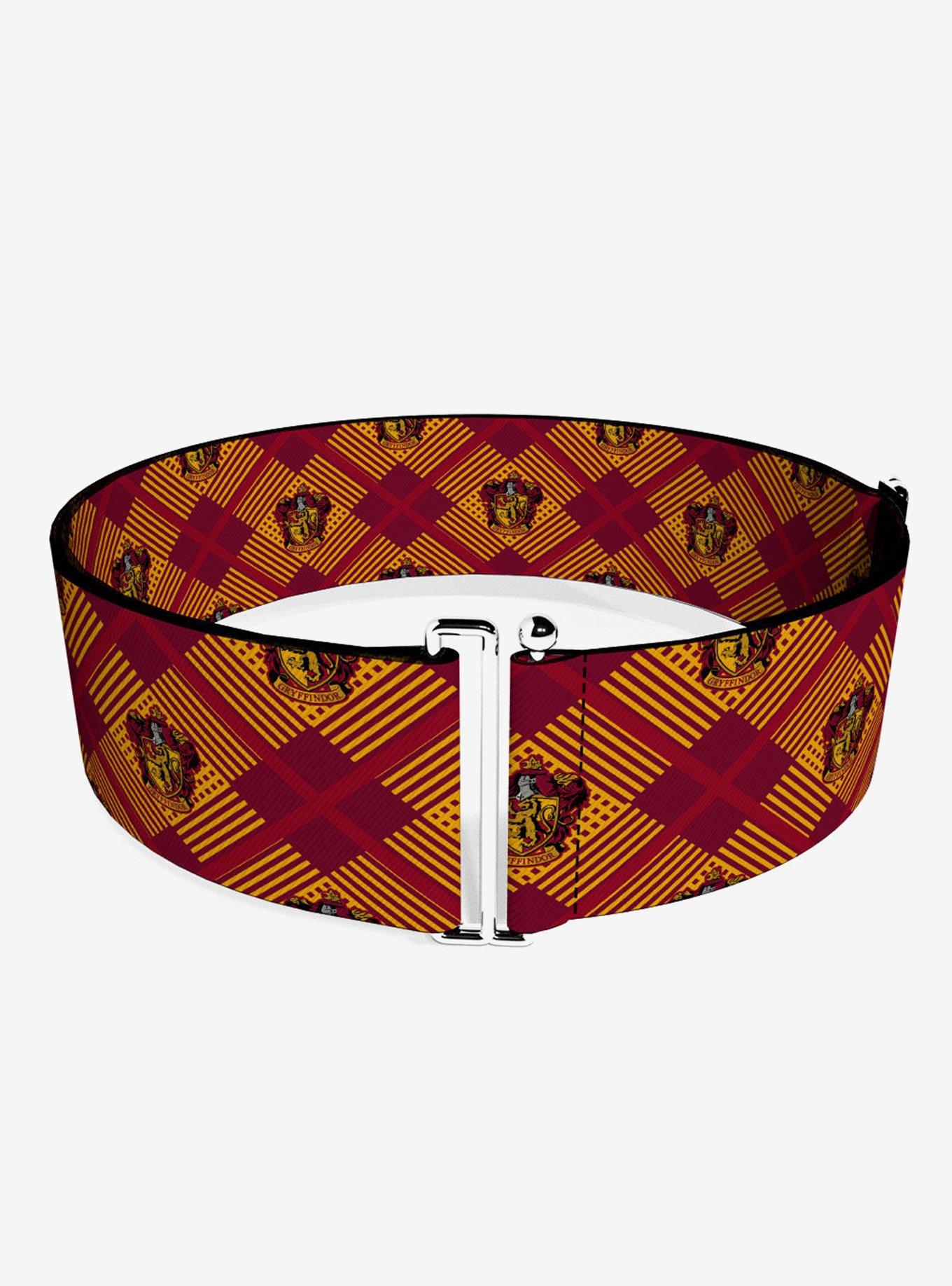 Harry Potter Gryffindor Crest Plaid Reds Gold Cinch Belt, , hi-res