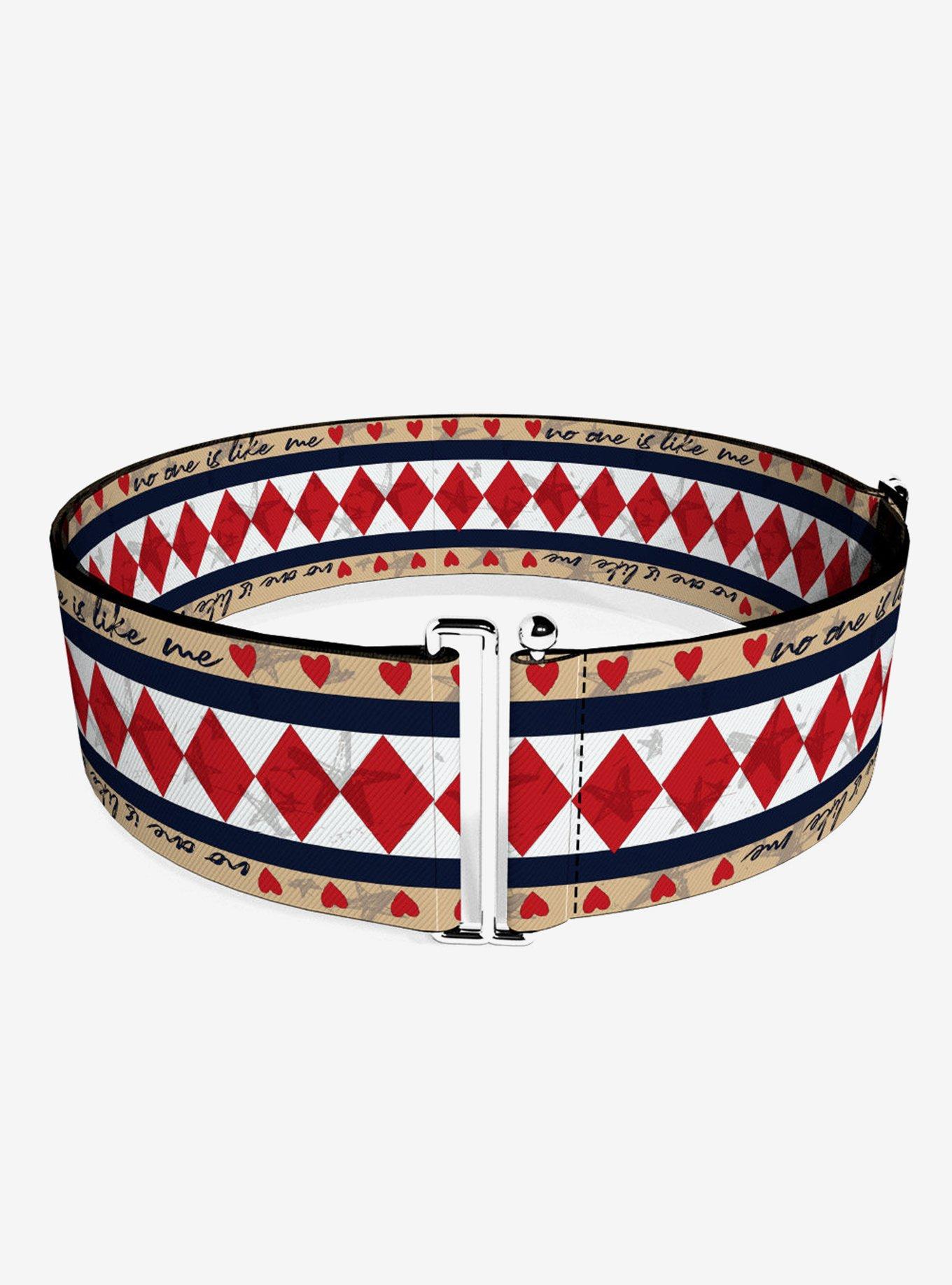 DC Comics Birds of Prey Harley Quinn No One Is Like Me Diamonds Hearts Cinch Belt, , hi-res