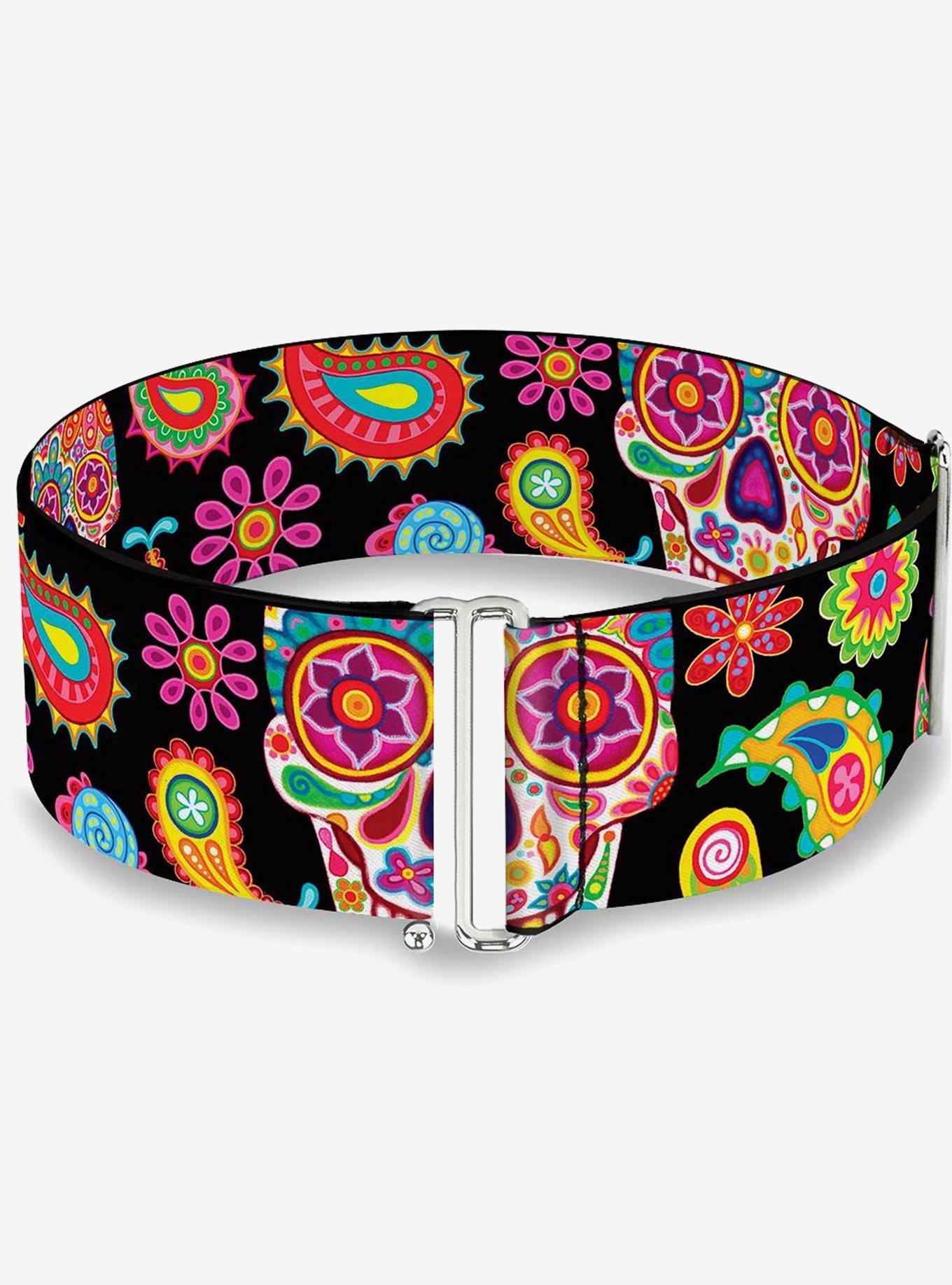 Thaneeya McArdle Bobo Sugar Skull Paisley Black Multi Cinch Belt, , hi-res