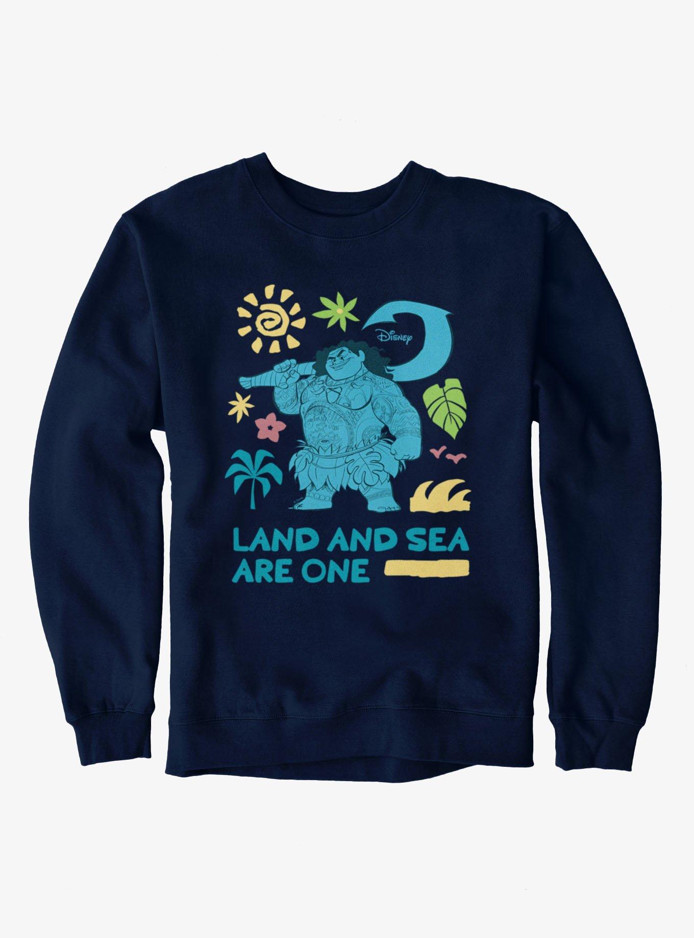 Disney Moana Land And Sea Are One Maui Sweatshirt, , hi-res