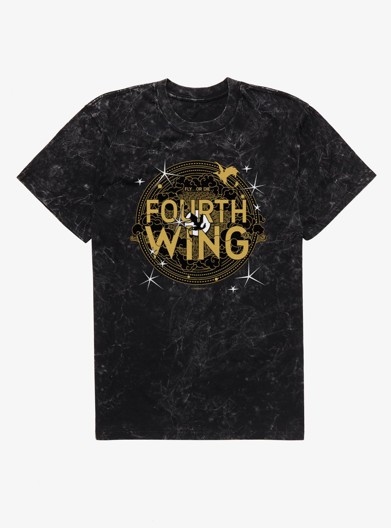 The Empyrean Fourth Wing Black Crest Mineral Wash T-Shirt, , hi-res
