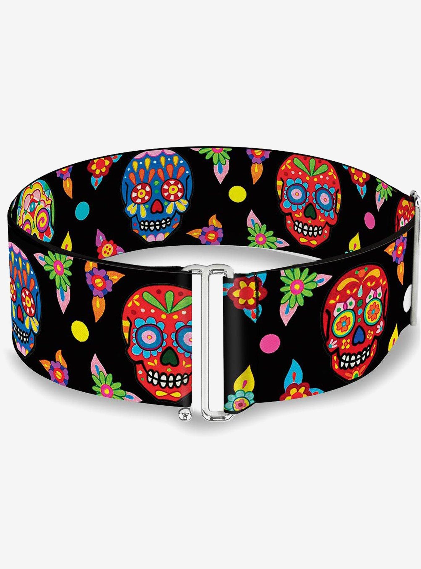 Thaneeya McArdle Colorful Calaveras Black Multi Cinch Belt, , hi-res